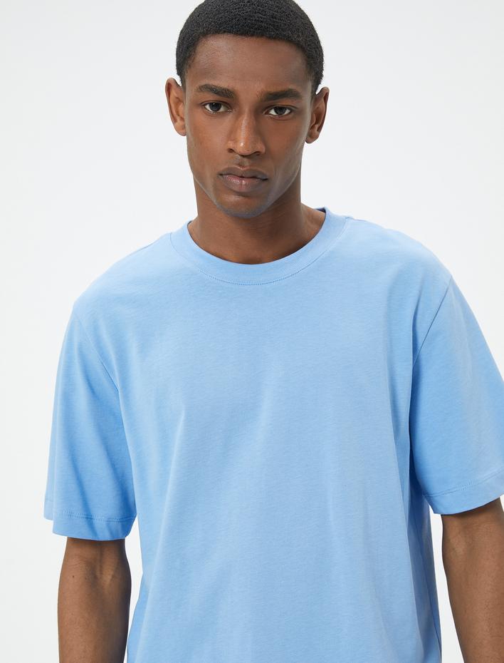  Basic Tişört Bisiklet Yaka Kısa Kollu Pamuklu