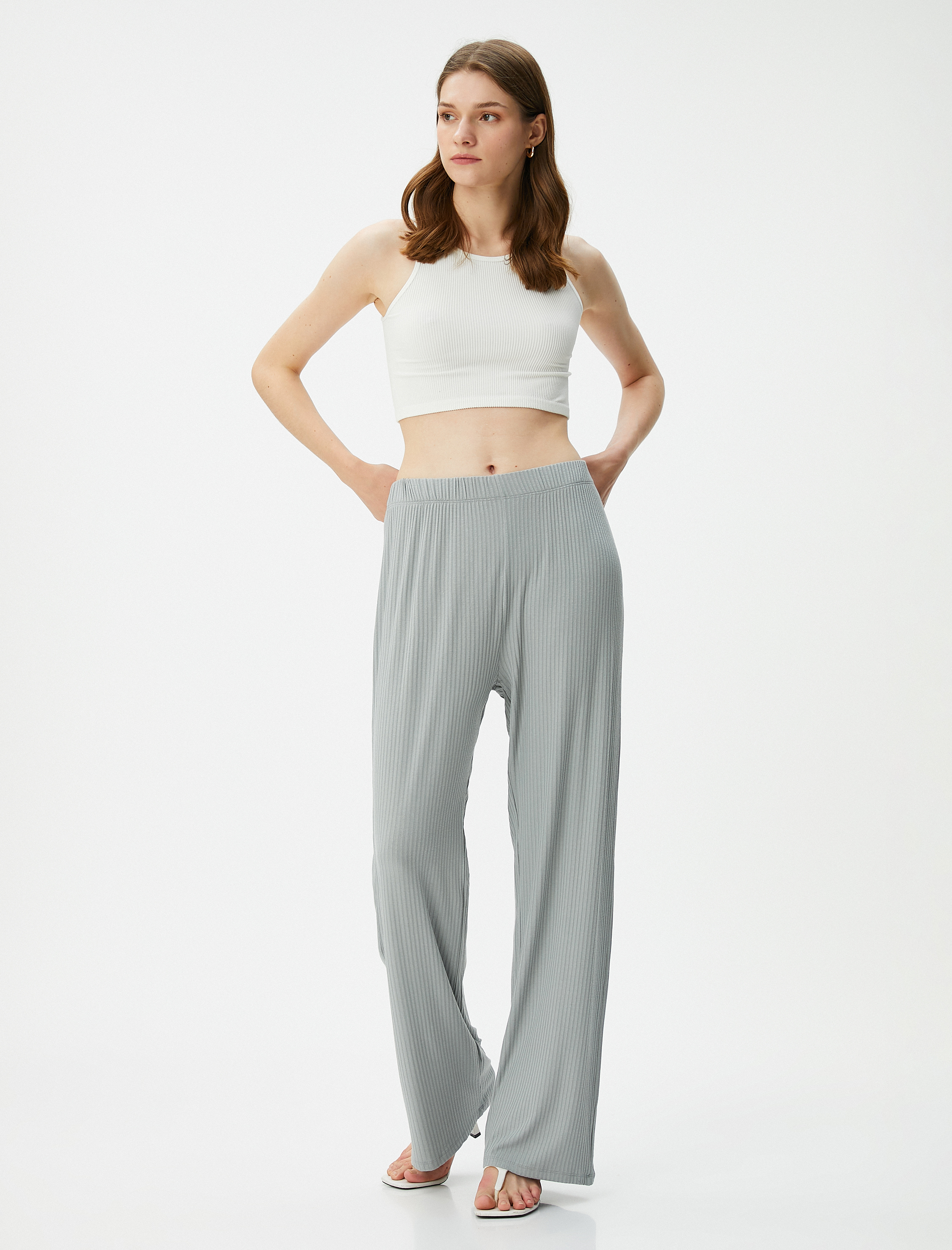   Kaşkorse Eşofman Altı Beli Lastikli Bol Paça