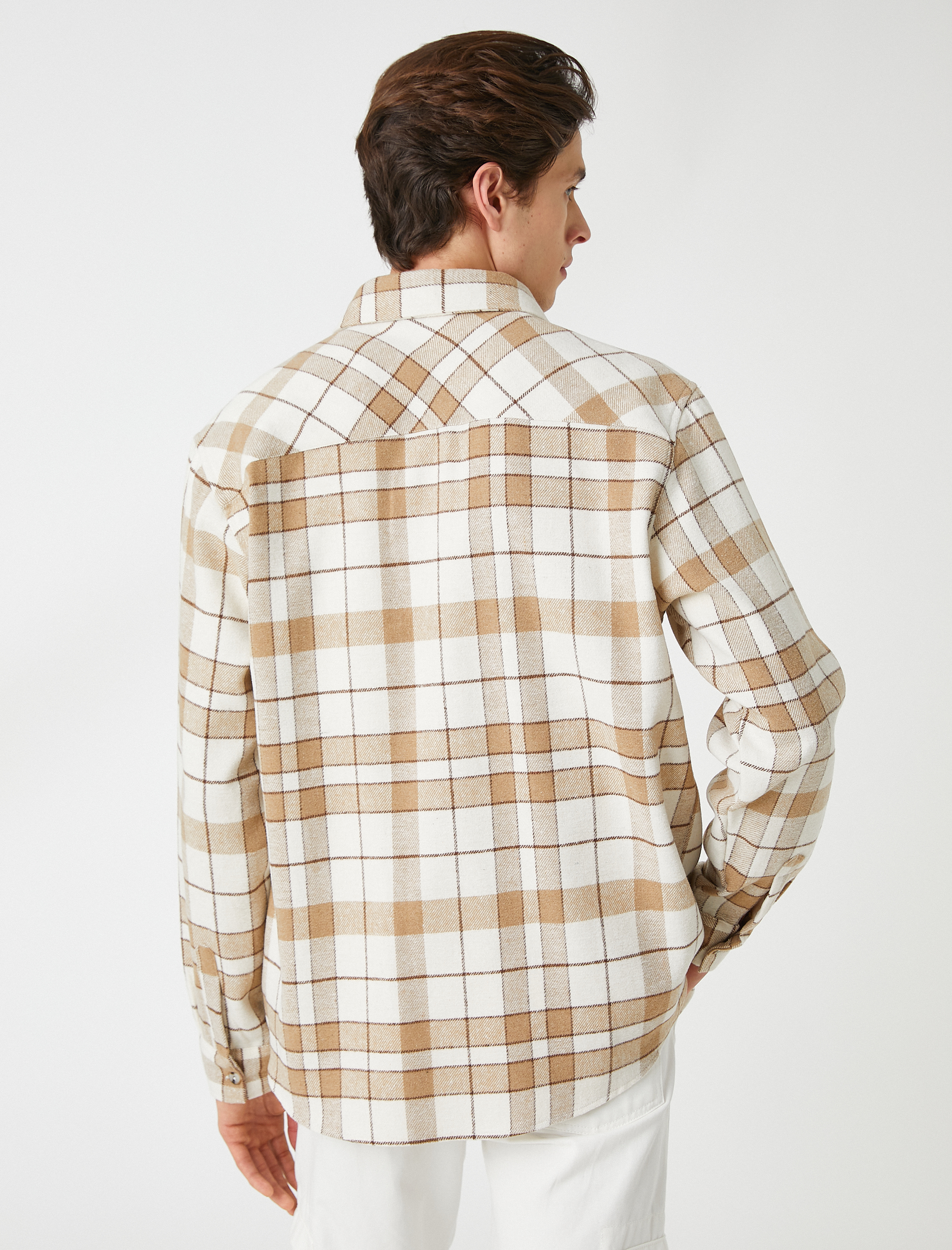   Oduncu Gömleği Cep Detaylı Klasik Yaka Uzun Kollu