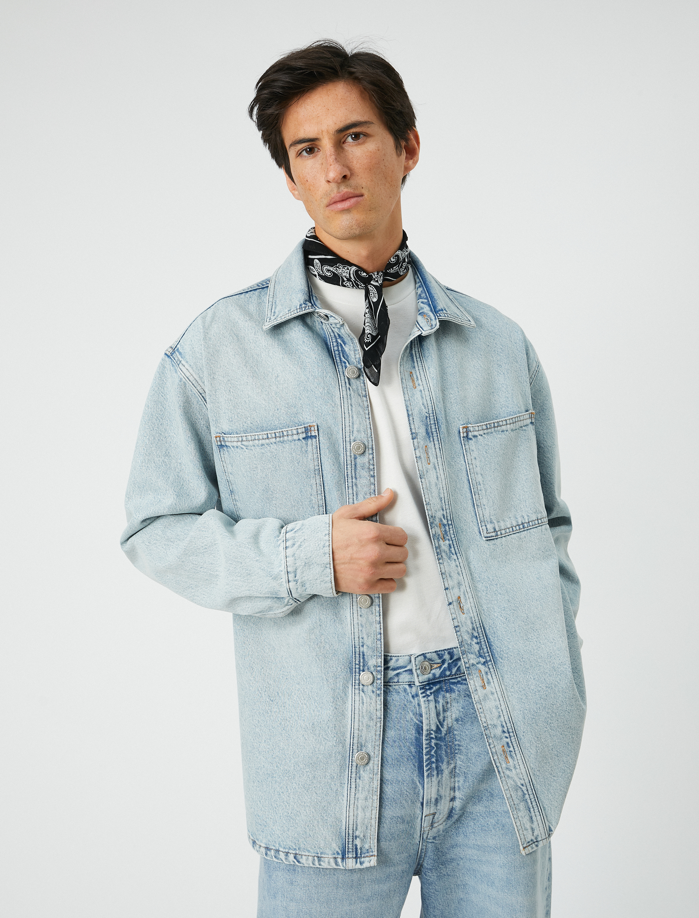   Kot Ceket Cep Detaylı Klasik Yaka Düğmeli