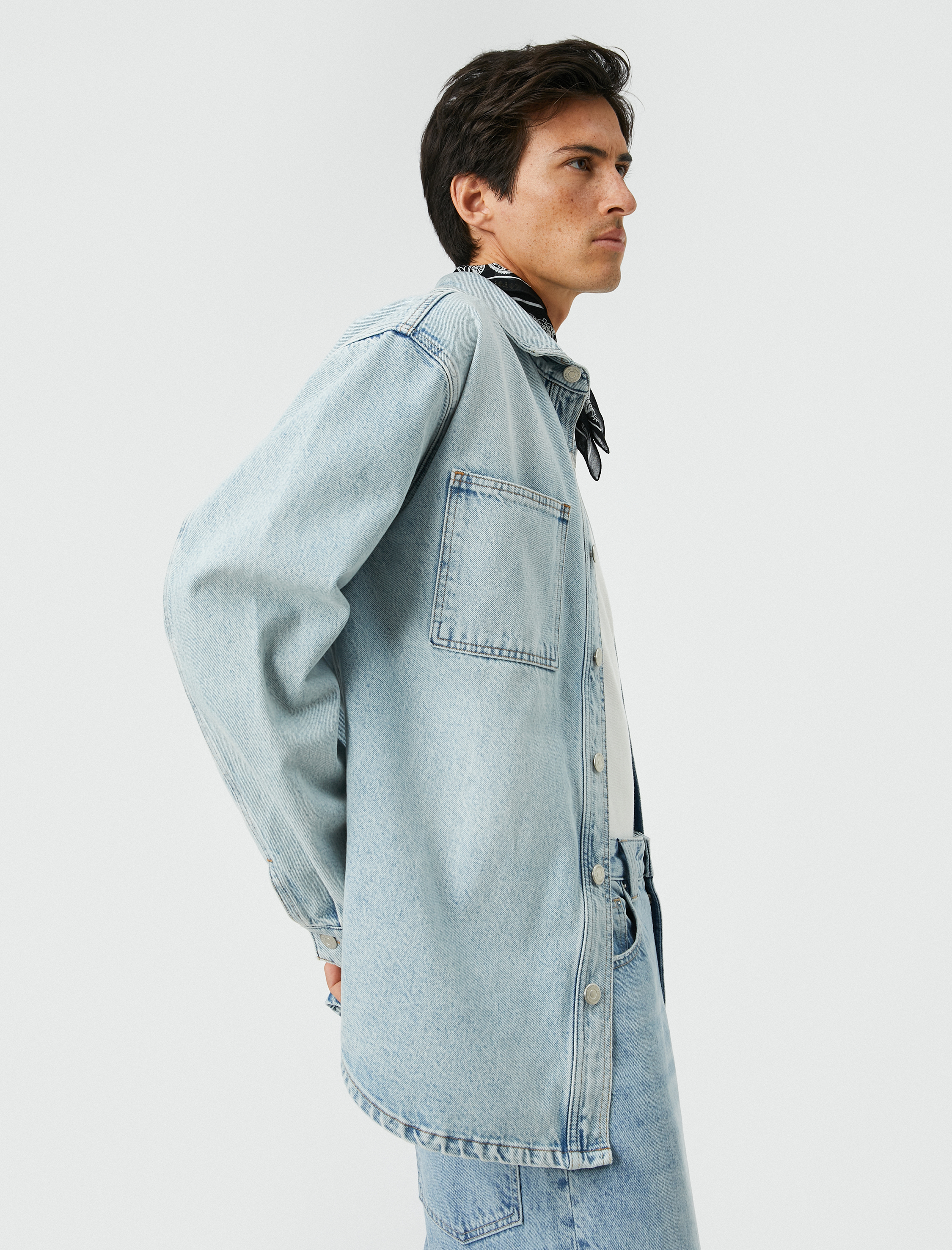   Kot Ceket Cep Detaylı Klasik Yaka Düğmeli