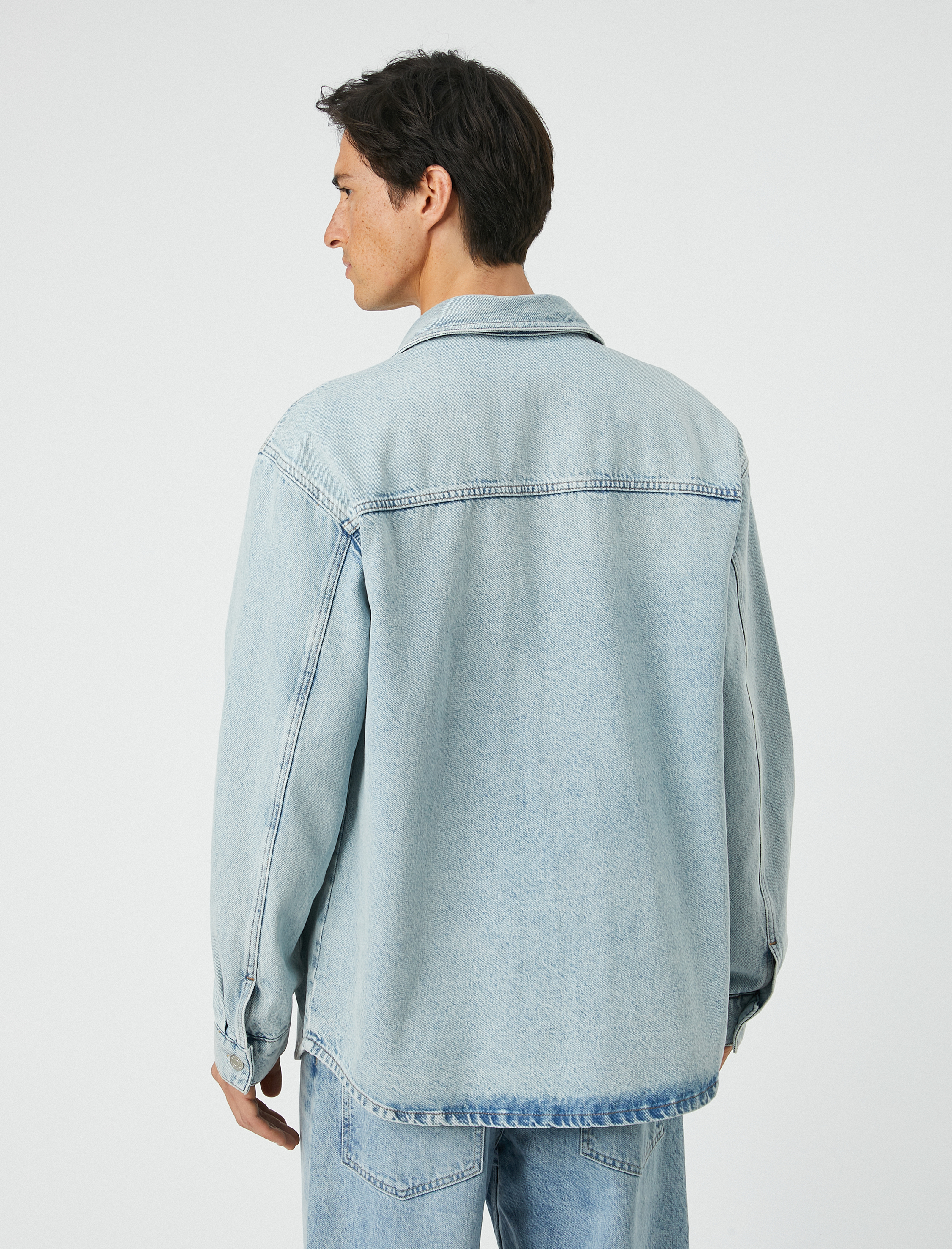   Kot Ceket Cep Detaylı Klasik Yaka Düğmeli