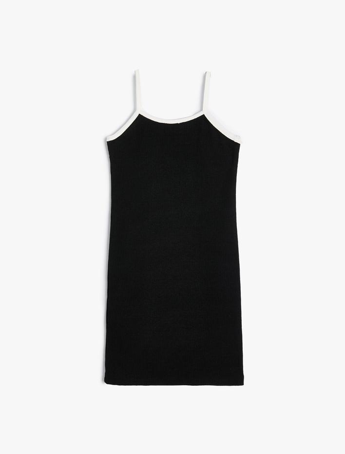 Kız Çocuk Mini Elbise İnce Askılı New York Baskı Detaylı