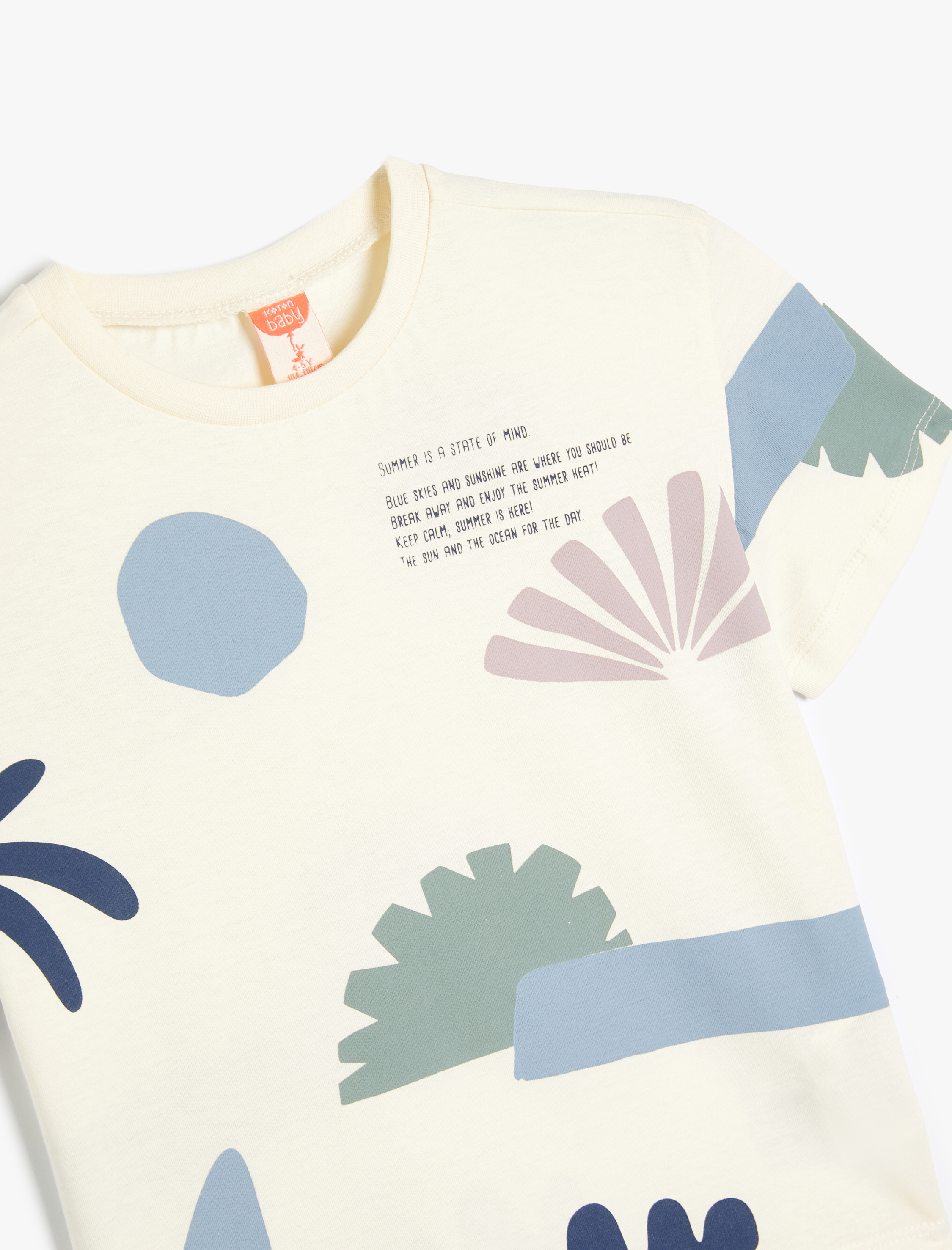  Erkek Bebek Tişört Baskılı Kısa Kollu Bisiklet Yaka Pamuklu