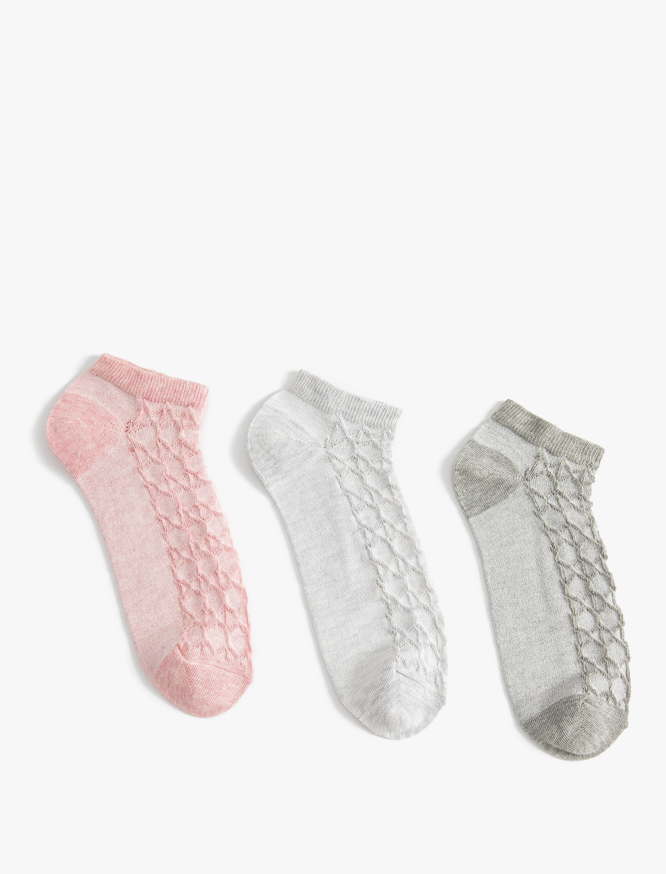  Kadın Dokulu Patik Çorap Seti 3'lü