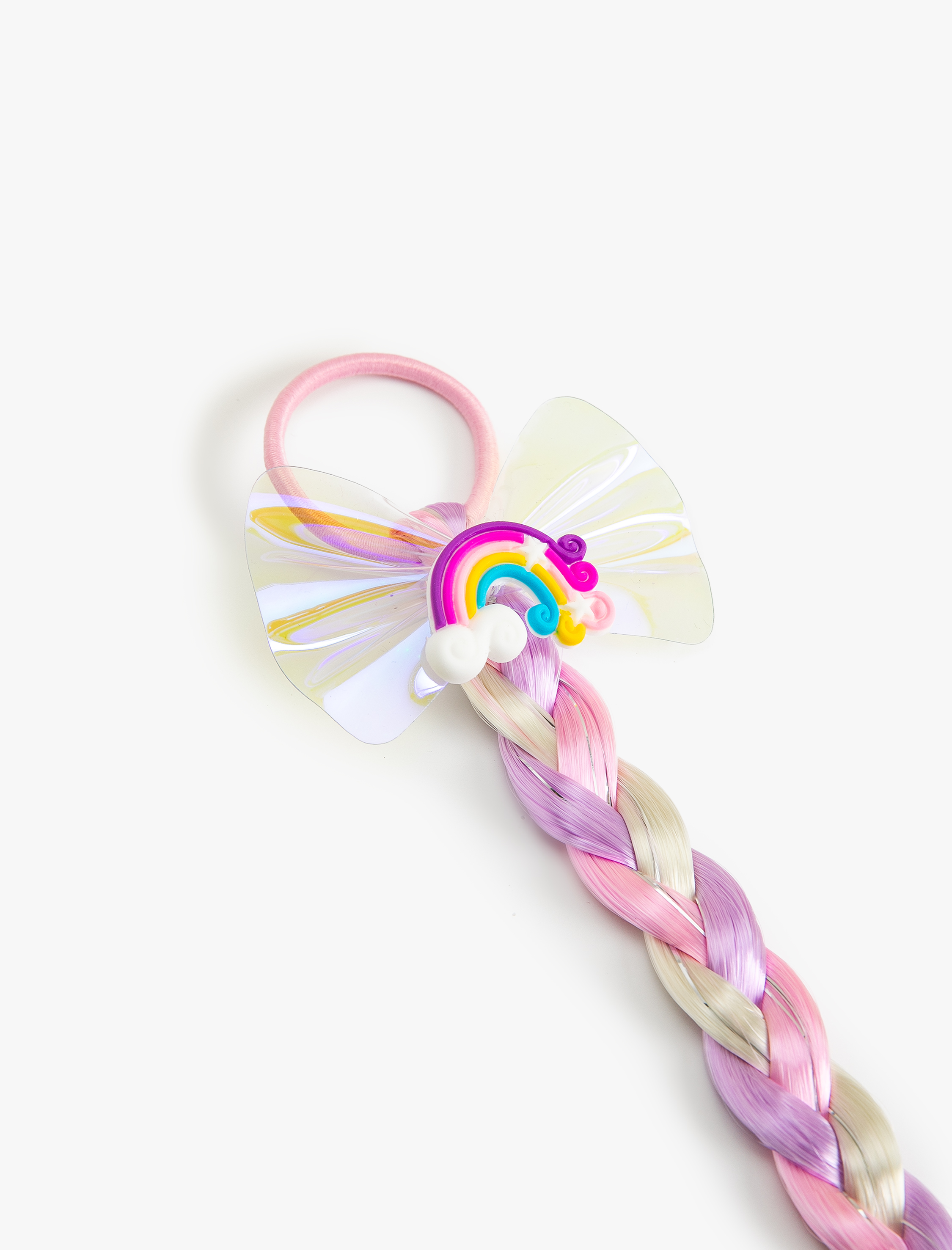  Kız Çocuk Renkli Örgü Detaylı Saç Tokası