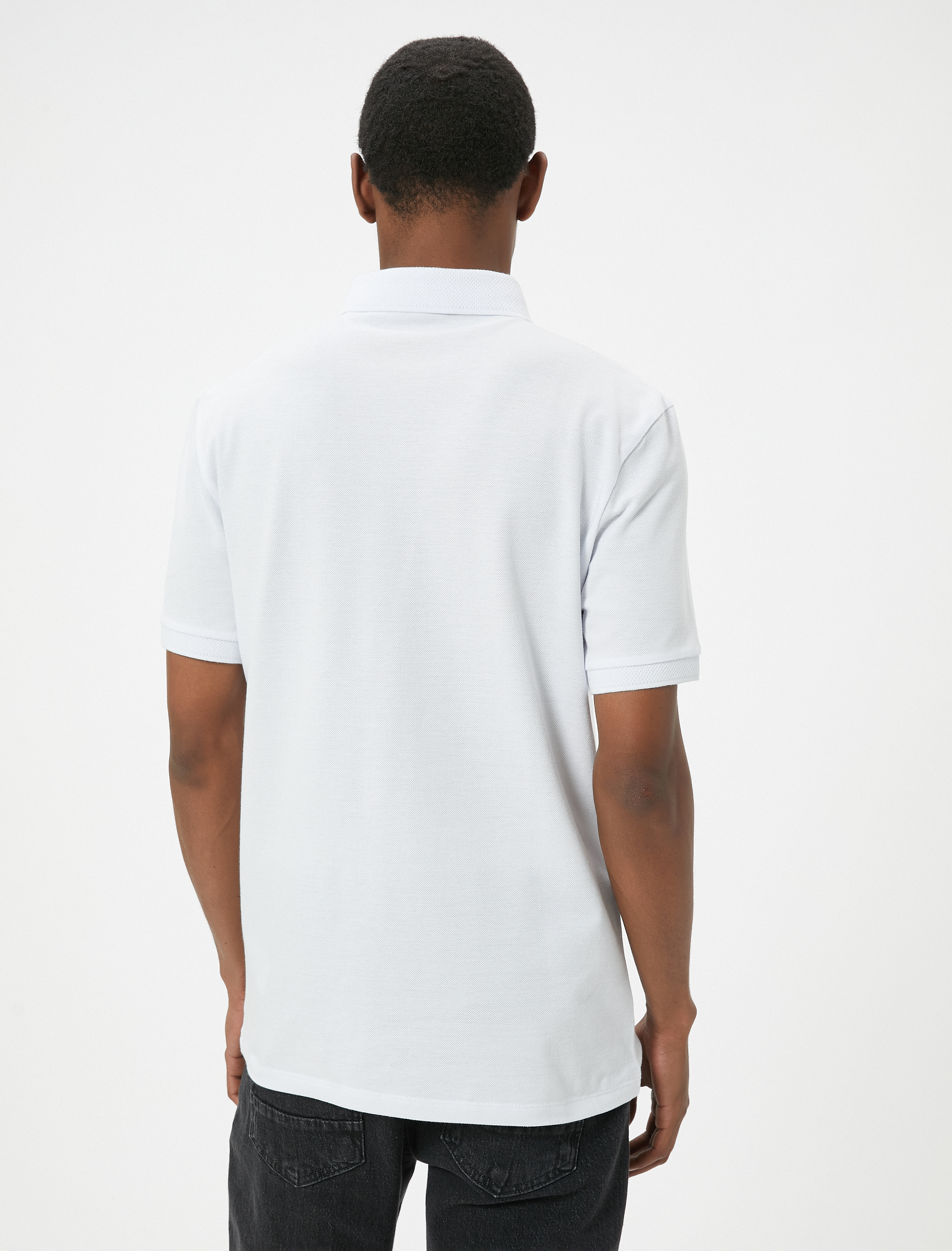   Polo Yaka Tişört Slim Fit Çıt Çıt Düğme Detaylı Kısa Kollu Pamuklu