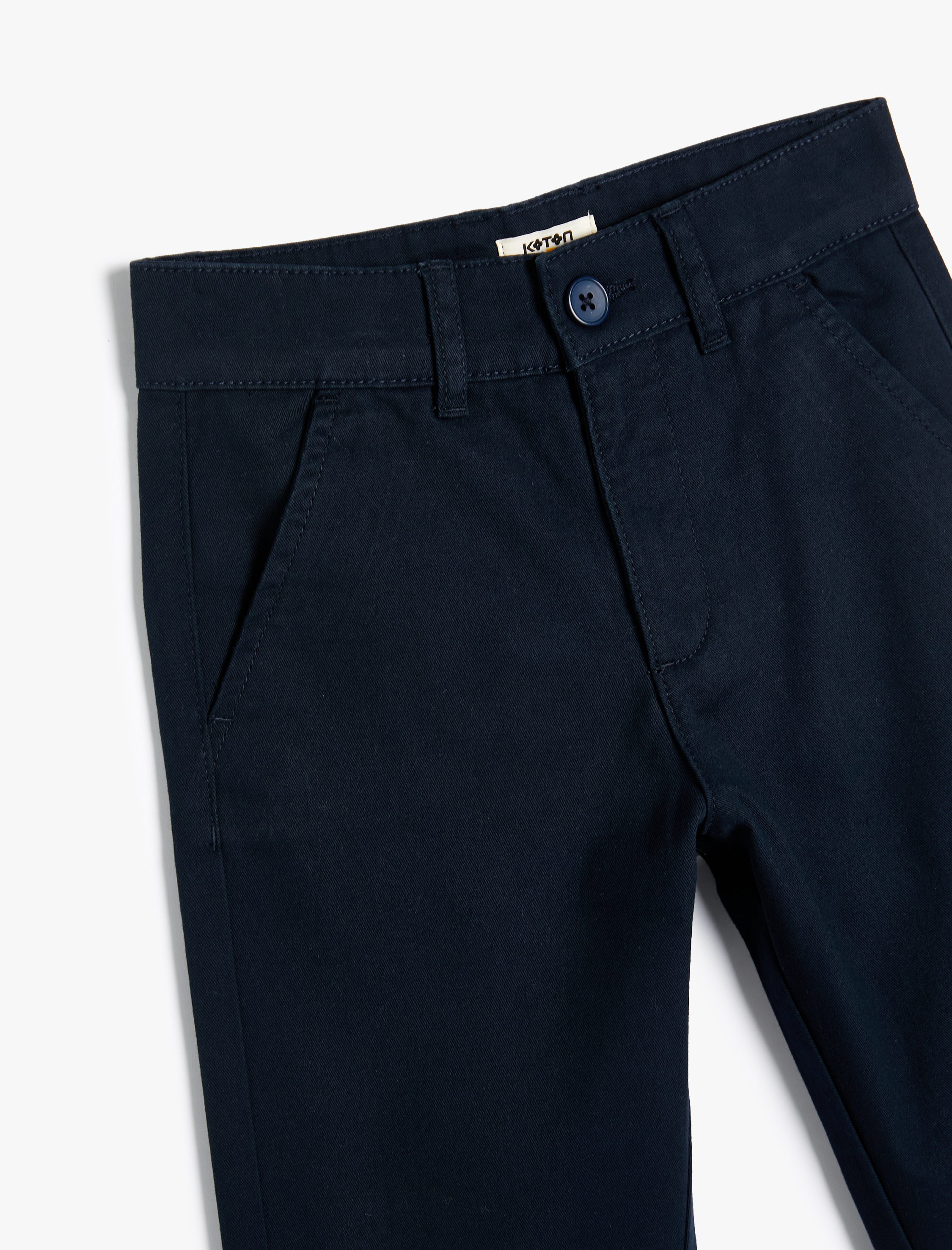  Erkek Çocuk Pamuklu Cep Detaylı Chino Okul Pantolonu