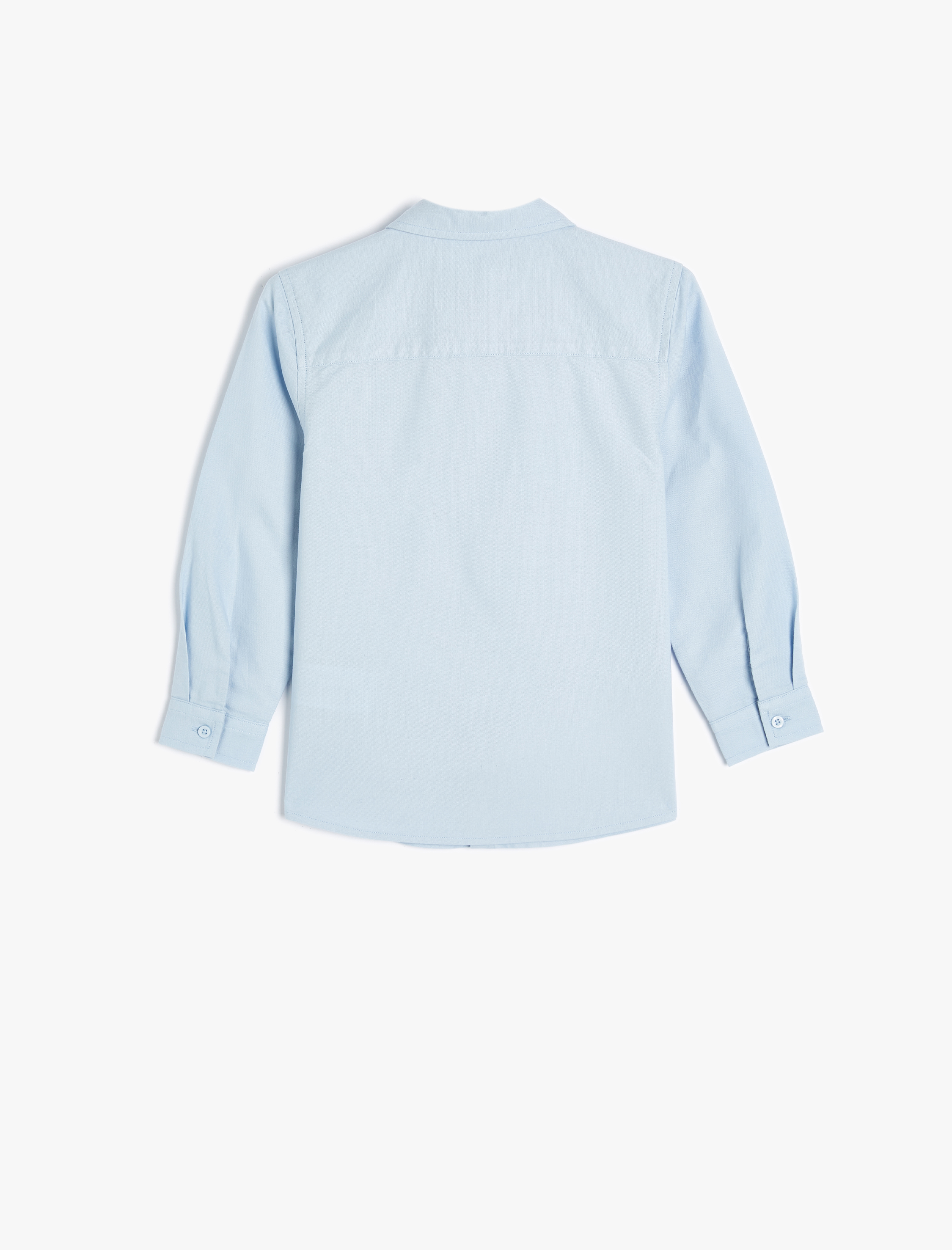  Erkek Çocuk Cep Detaylı Uzun Kollu Pamuklu Klasik Yaka Okul Gömleği