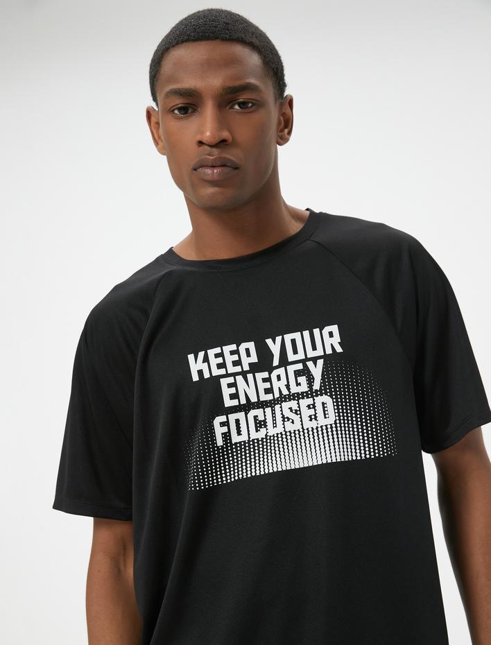  Spor Tişört Slogan Baskılı Kısa Kollu Bisiklet Yaka