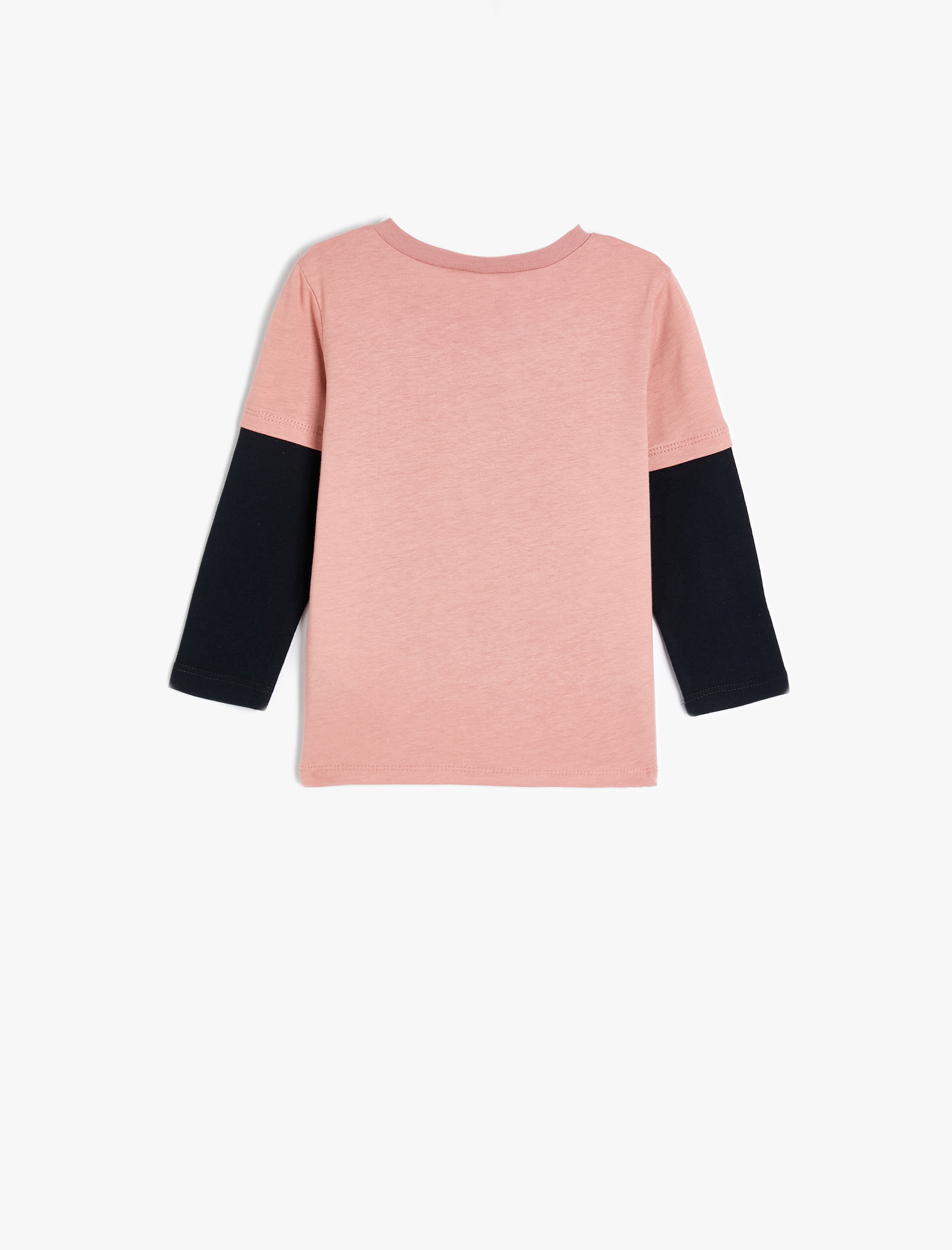  Erkek Bebek Dinozor Baskılı Bisiklet Yaka Uzun Kollu Pamuklu Tişört