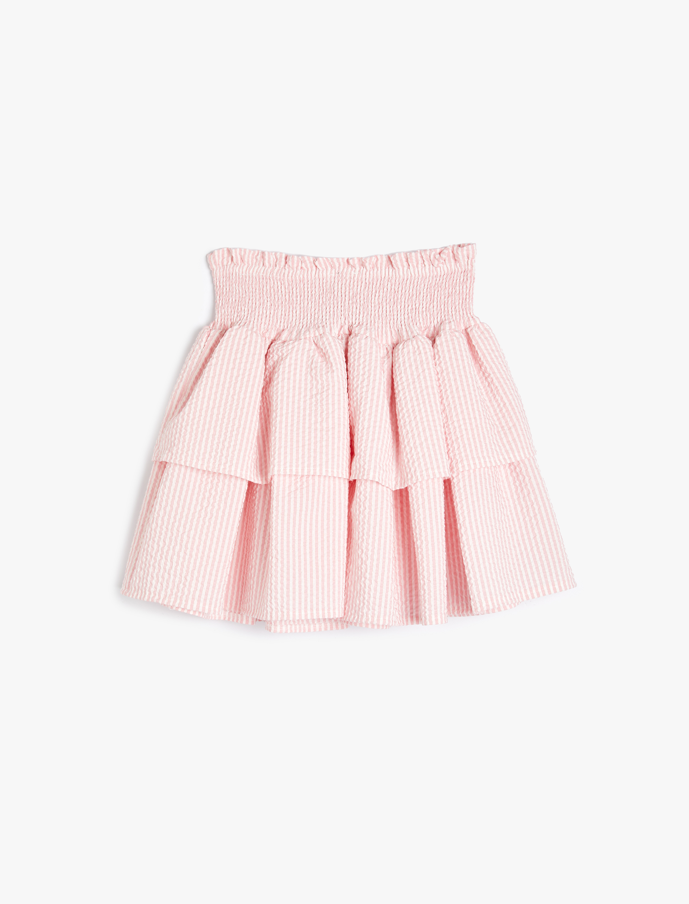  Kız Çocuk Etek Katlı Beli Lastikli Gipe Detaylı