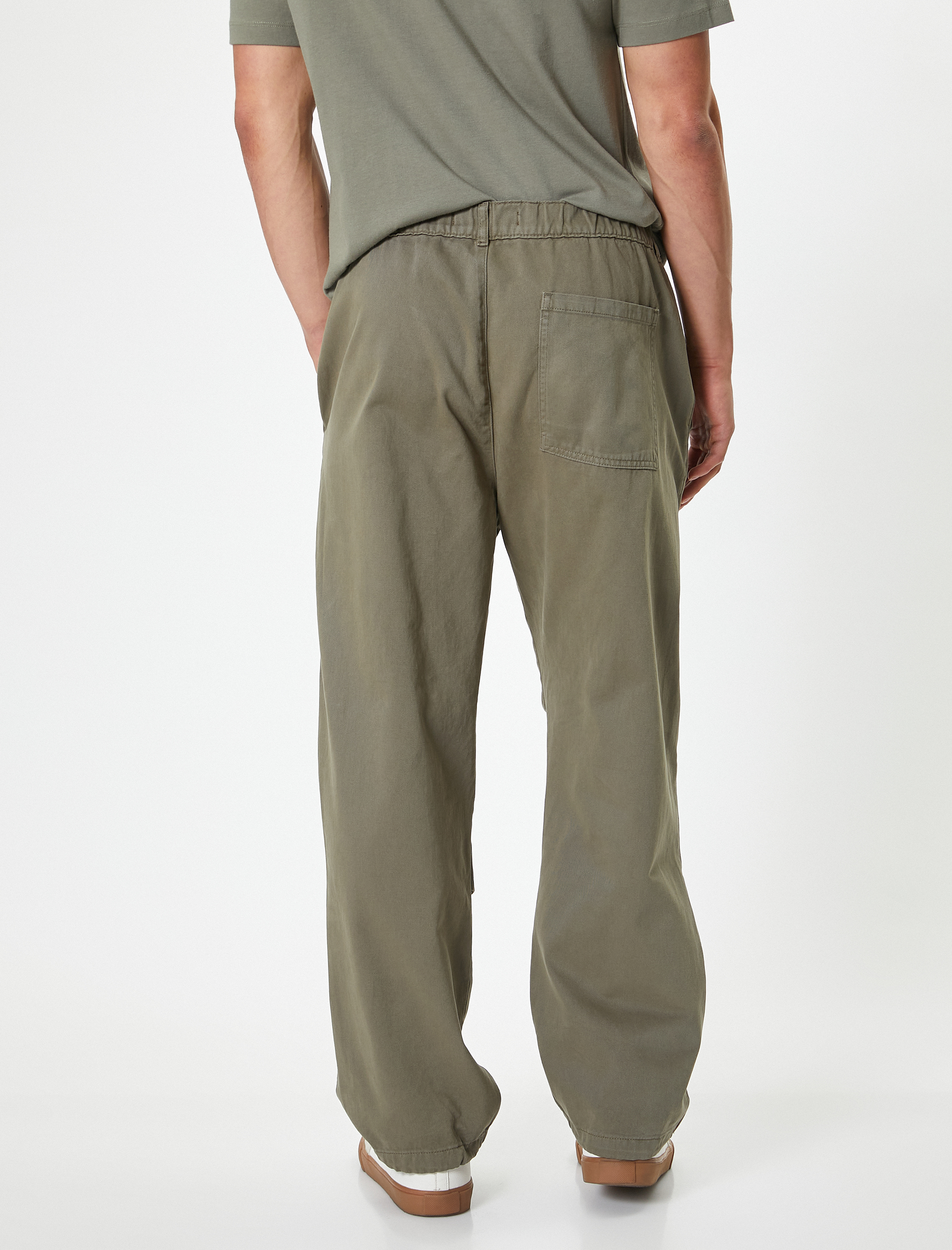   Kargo Paraşüt Pantolon Bol Kalıp Beli Bağcıklı Pamuklu