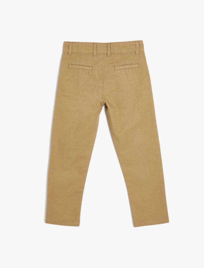 Erkek Çocuk Pamuklu Cep Detaylı Chino Pantolon