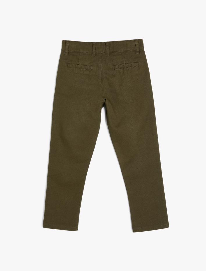 Erkek Çocuk Pamuklu Cep Detaylı Chino Pantolon