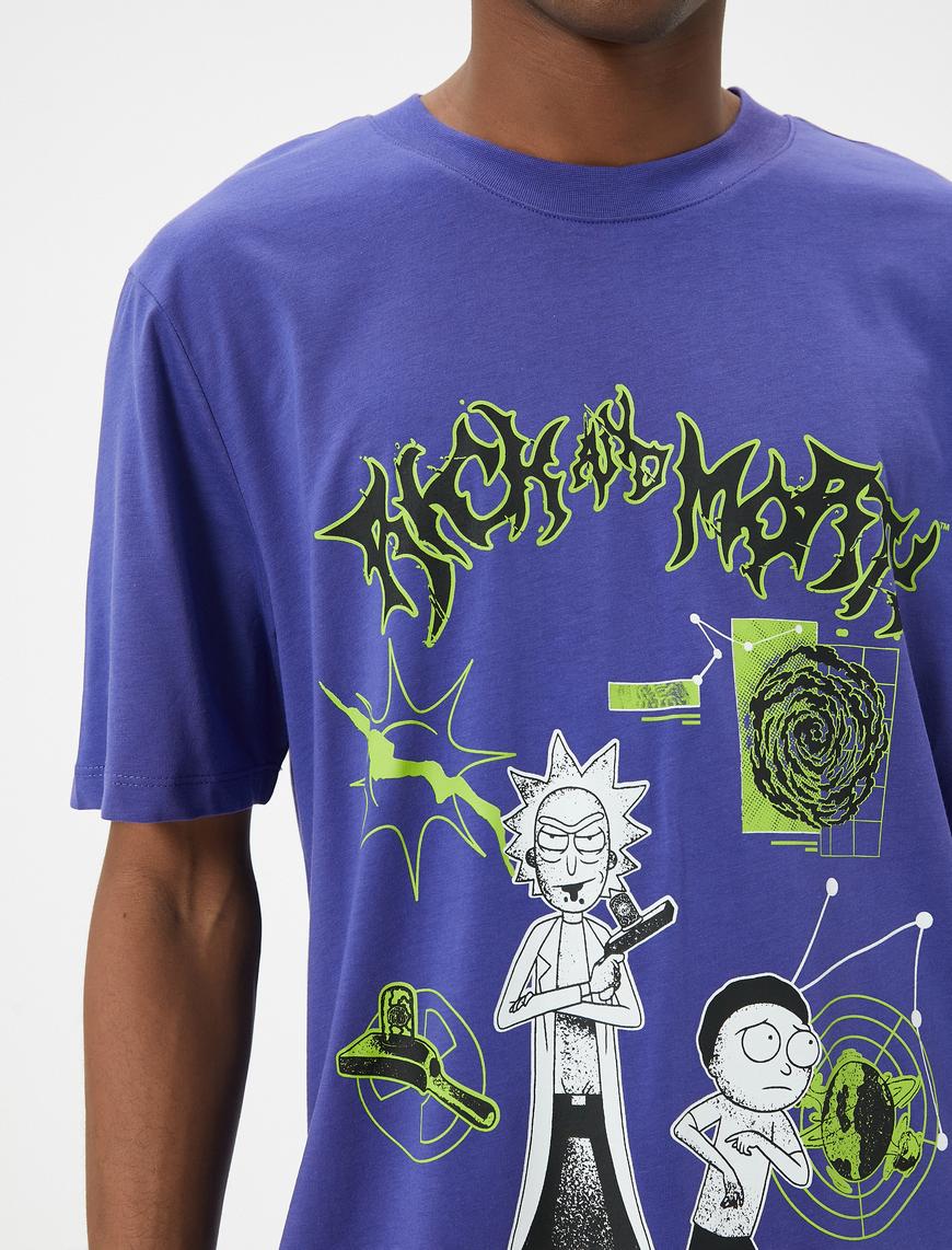   Rick and Morty Tişört Lisanslı Kısa Kollu Bisiklet Yaka Pamuklu