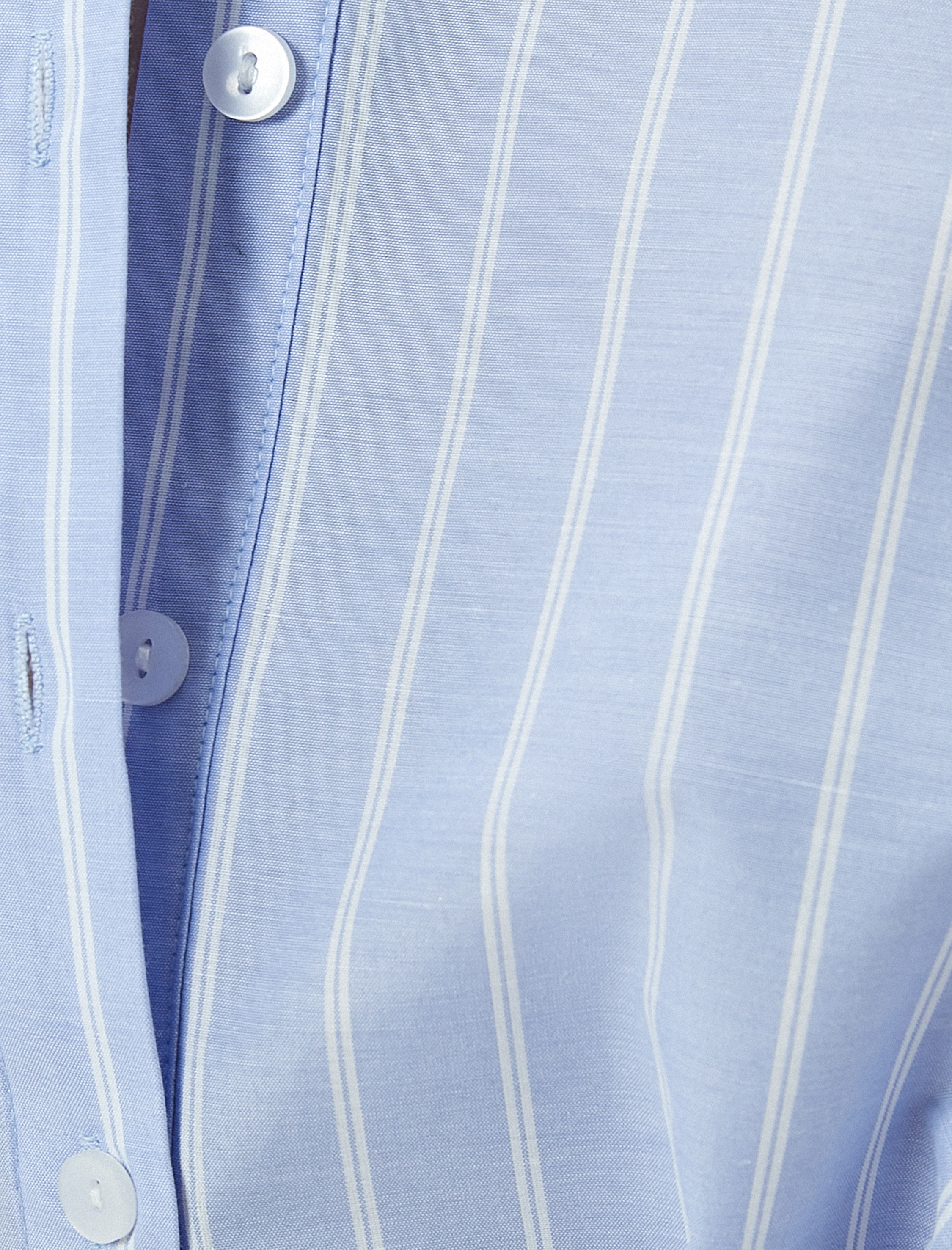   Midi Gömlek Elbise Beli Kuşaklı Kısa Kollu Düğmeli