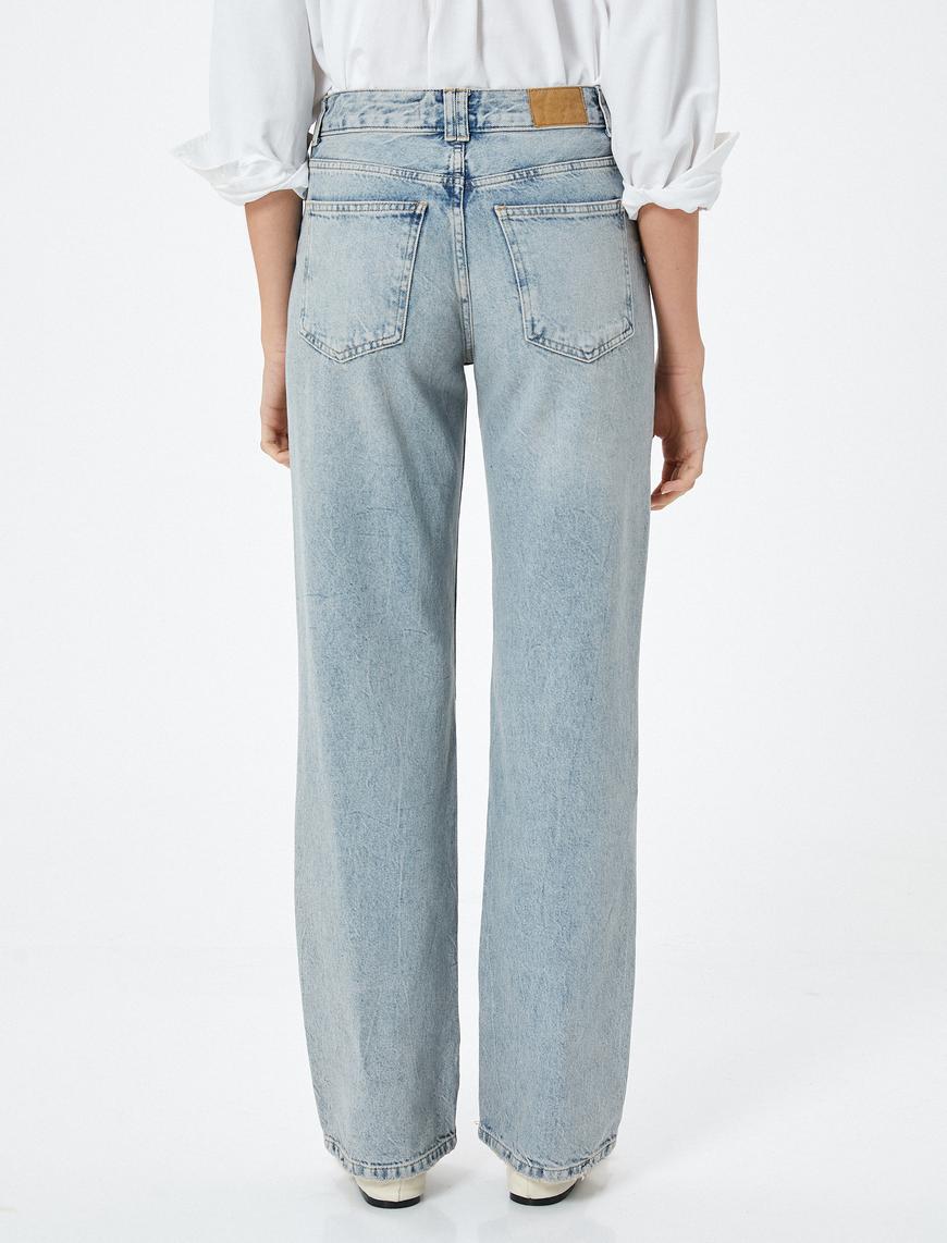   Uzun Düz Paça Kot Pantolon Cepli - Nora Longer Straight Jeans