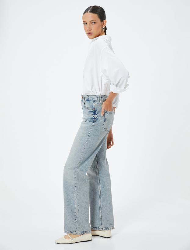 Uzun Düz Paça Kot Pantolon Cepli - Nora Longer Straight Jeans_1