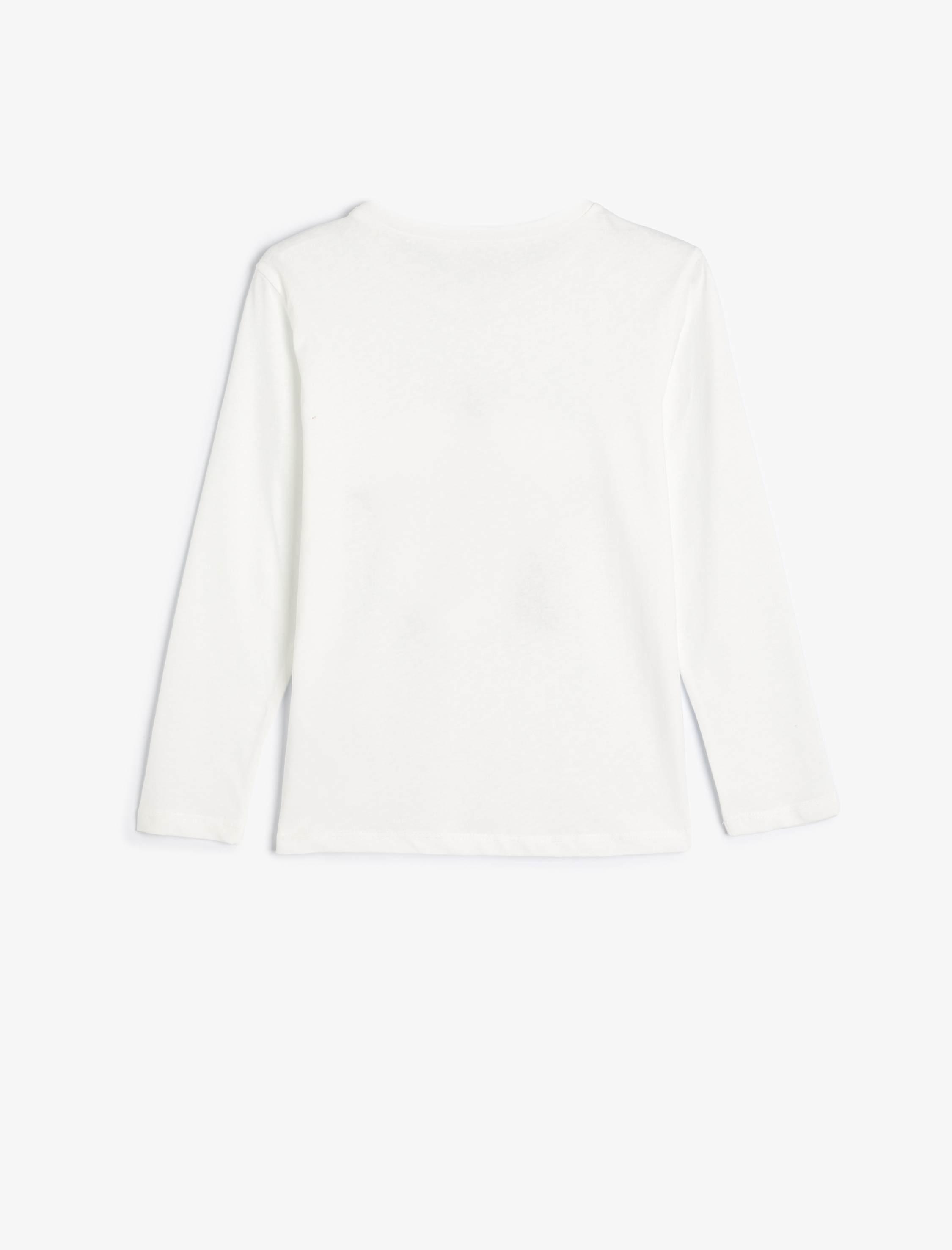  Kız Çocuk Tişört Yıldız Baskılı Uzun Kollu Bisiklet Yaka Pamuklu