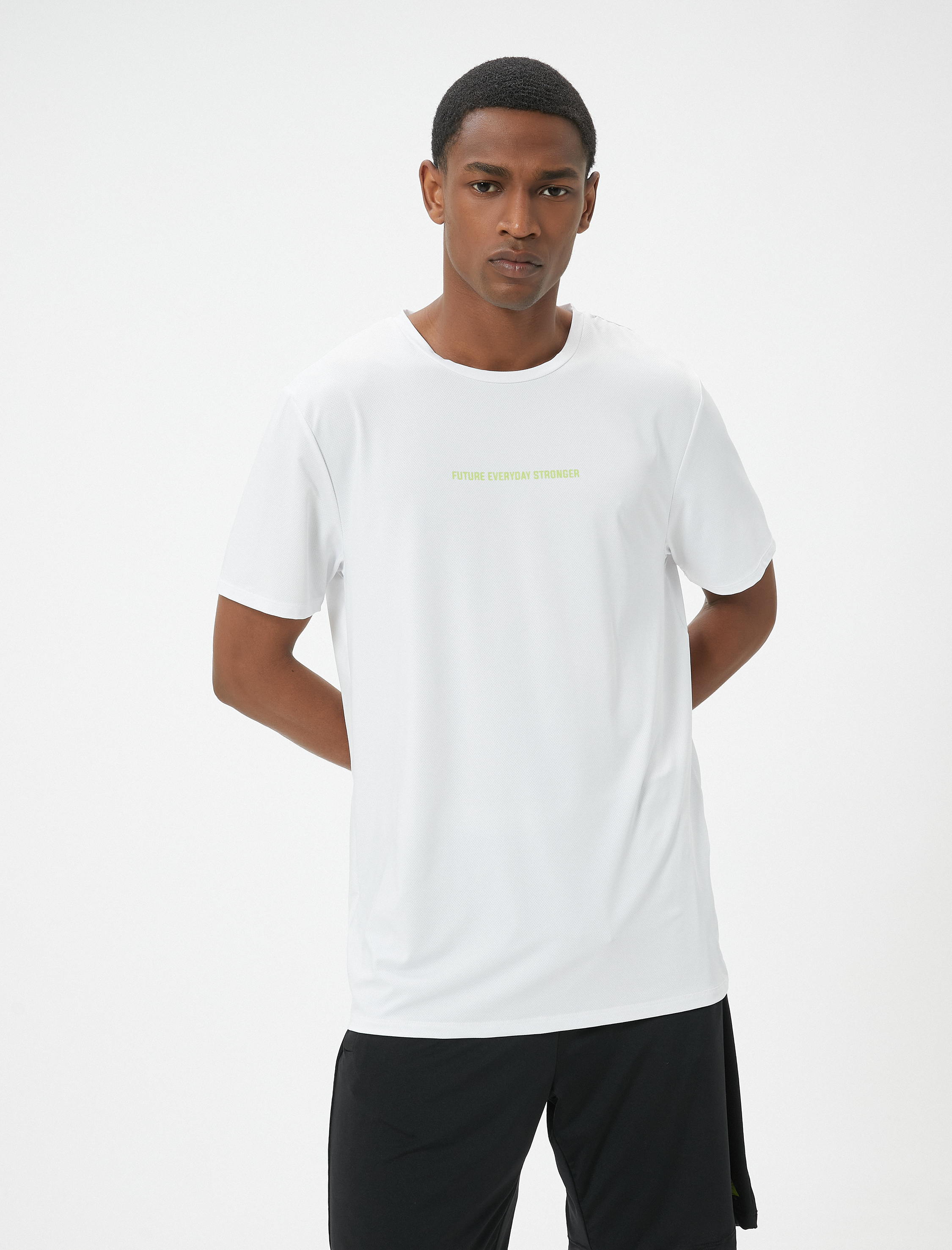   Spor Tişört Slogan Baskılı Kısa Kollu Bisiklet Yaka