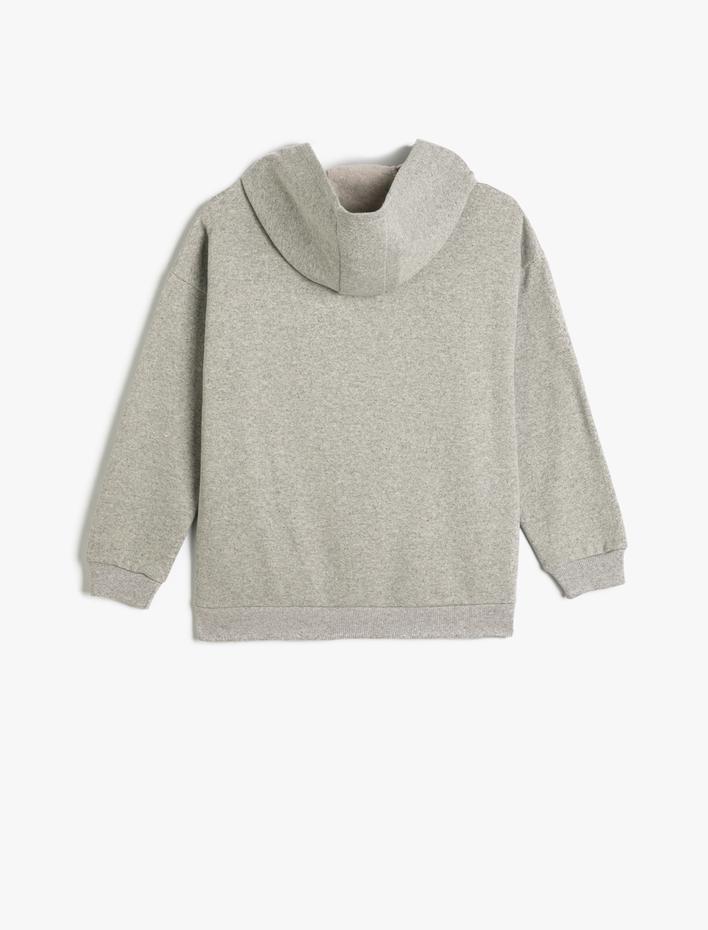 Erkek Çocuk Kapşonlu Sweatshirt Kaykay Temalı Uzun Kollu Şardonlu