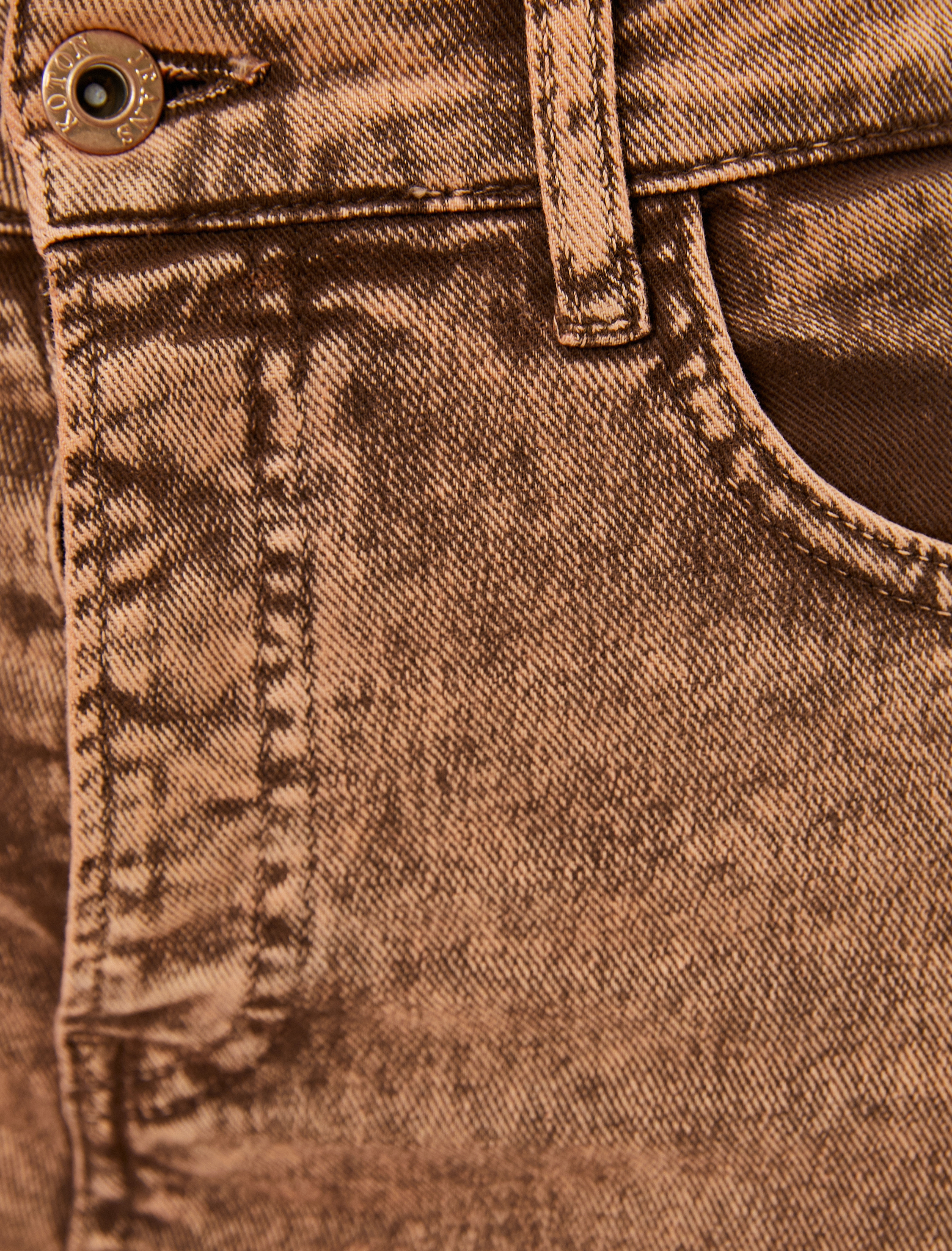   Eskitilmiş Hafif İspanyol Paça Kot Pantolon Dar Kesim Standart Bel Pamuklu Cepli - Flare Slim Jeans