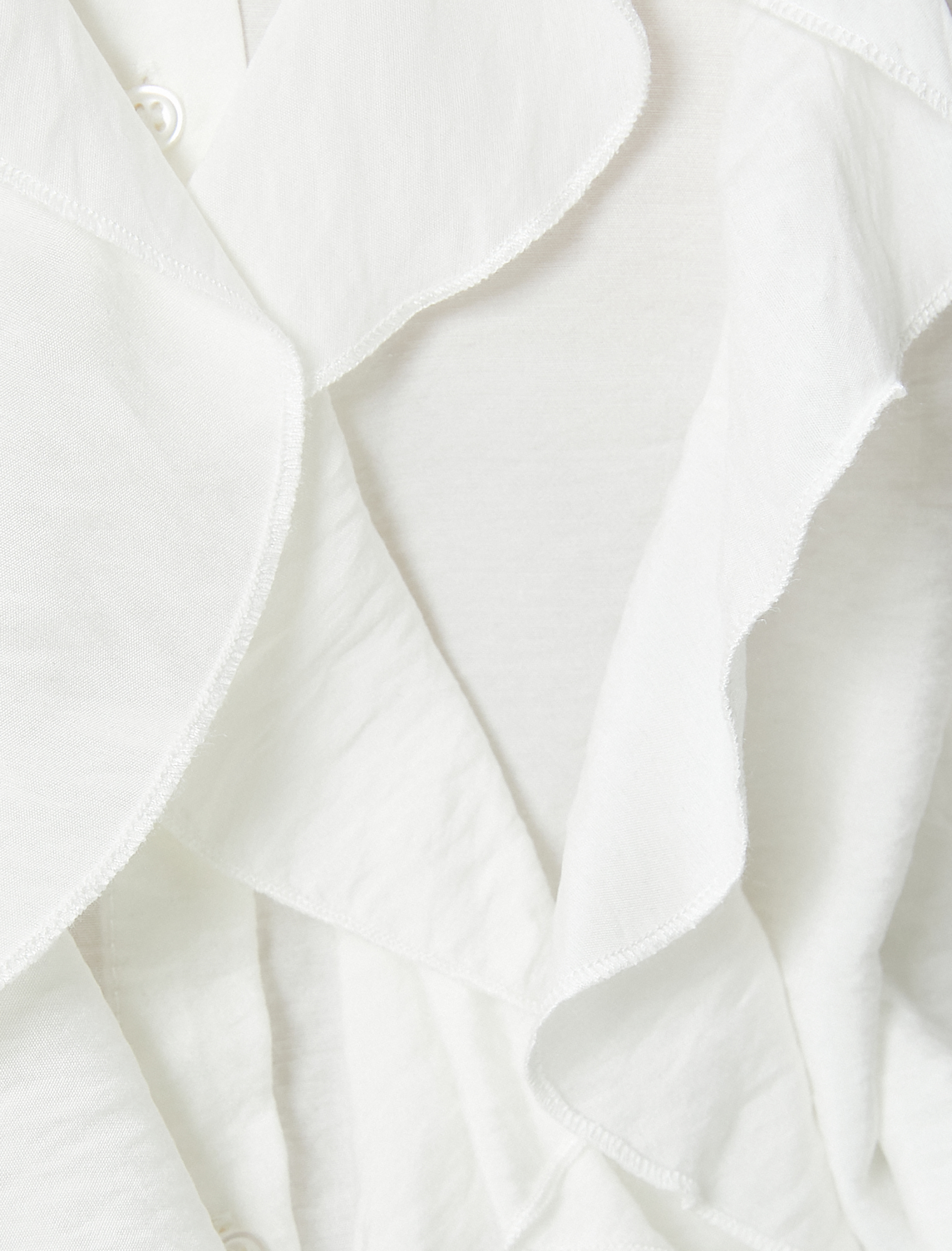   Fırfırlı Bluz Uzun Kollu Bebe Yaka Viskoz Kumaş