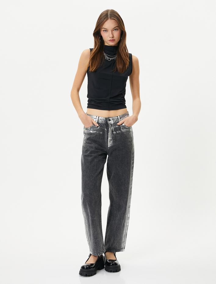  Boğazlı Yaka Atlet Dar Kalıp Dikiş Detaylı