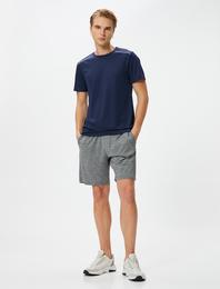 Spor Tişört Reflektör Baskılı Kısa Kollu Bisiklet Yaka