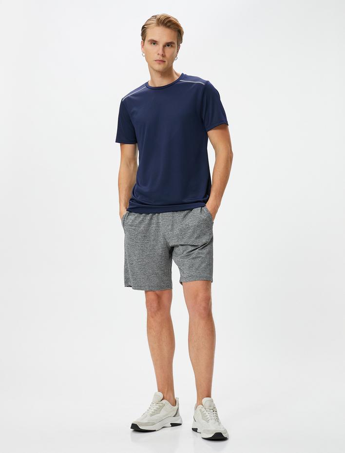  Spor Tişört Reflektör Baskılı Kısa Kollu Bisiklet Yaka