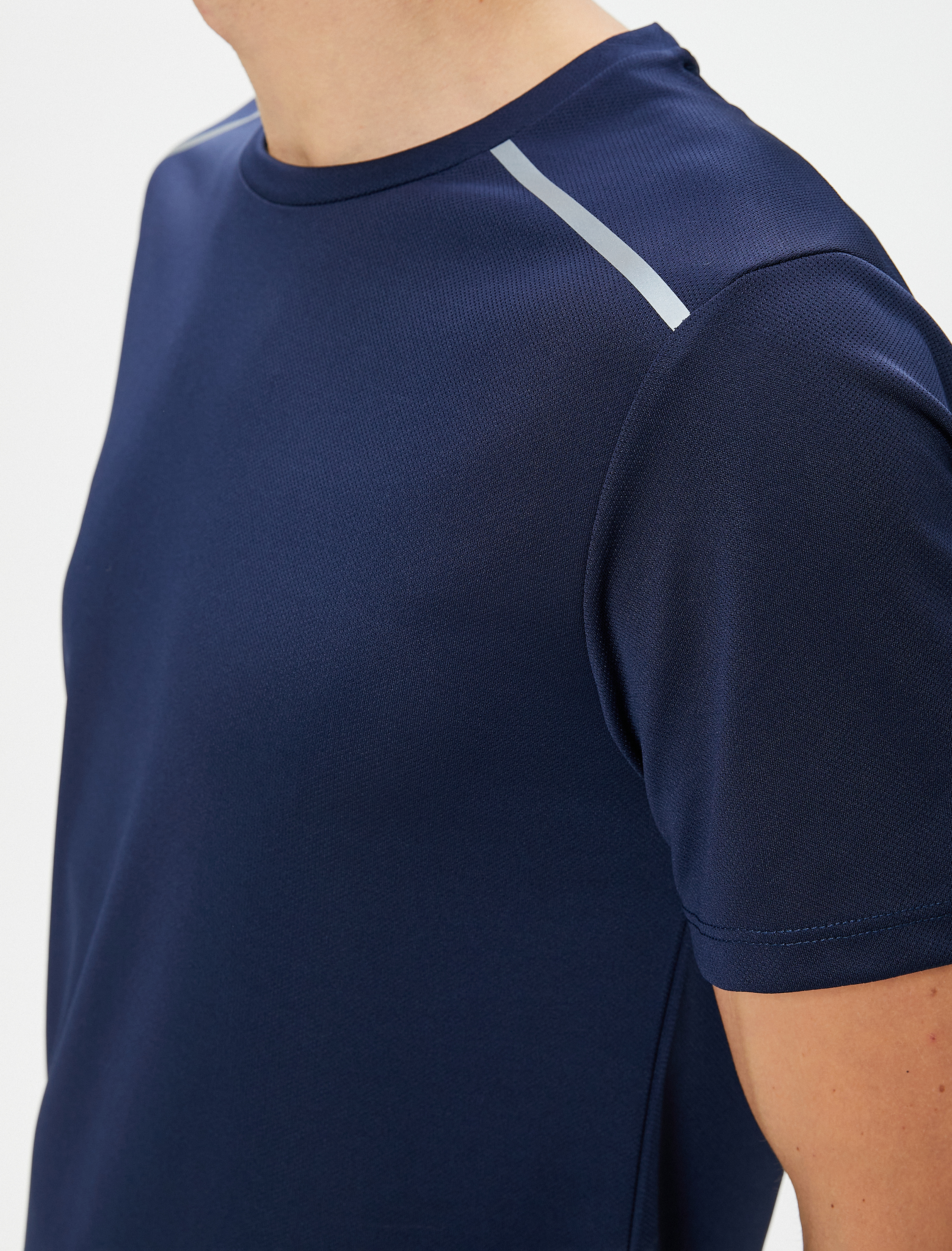   Spor Tişört Reflektör Baskılı Kısa Kollu Bisiklet Yaka