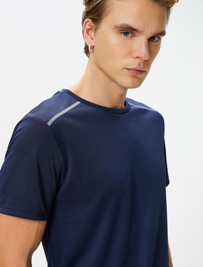  Spor Tişört Reflektör Baskılı Kısa Kollu Bisiklet Yaka