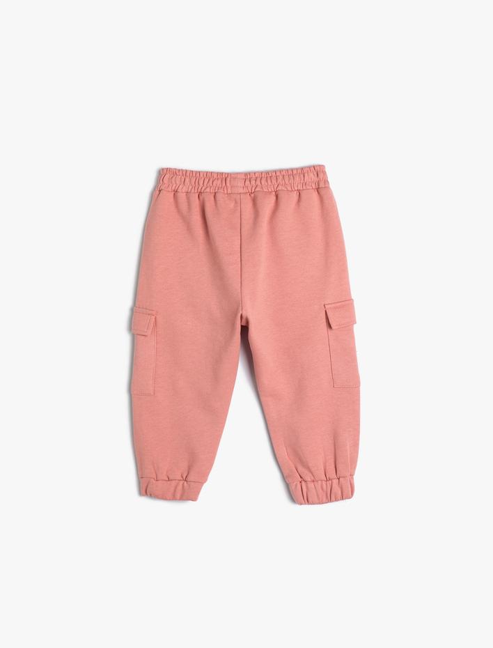 Kız Bebek Basic Kargo Jogger Eşofman Altı Cepli Beli Lastikli
