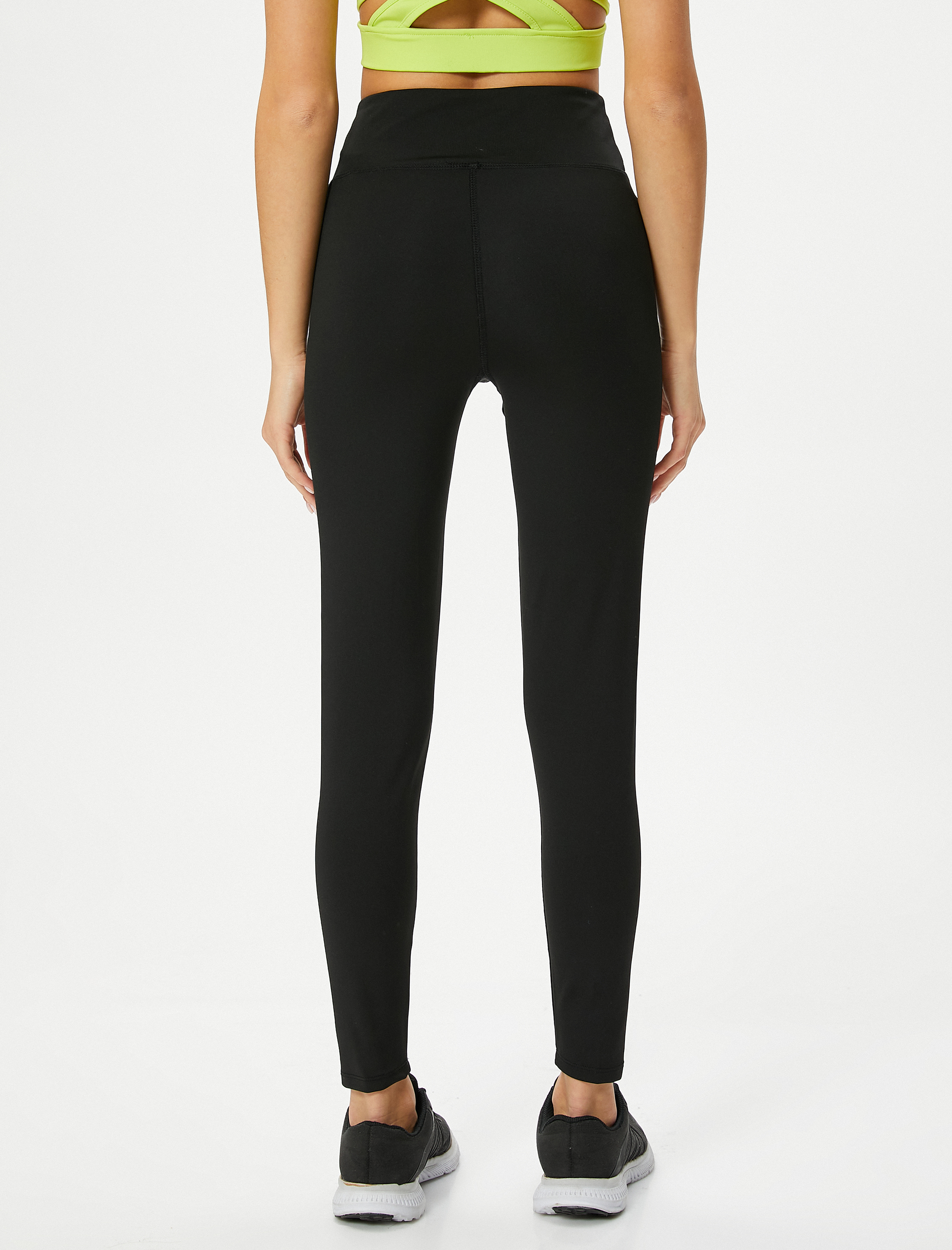   Spor Tayt Yüksek Bel Dar Kalıp Baskı Detaylı