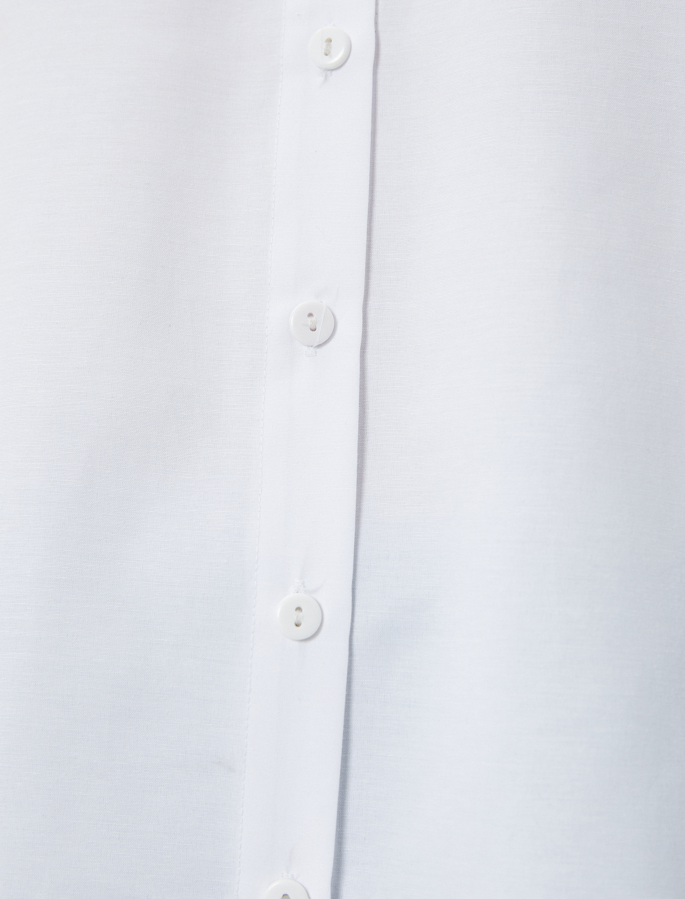   Uzun Kollu Poplin Gömlek Kolları Drapeli Düğmeli