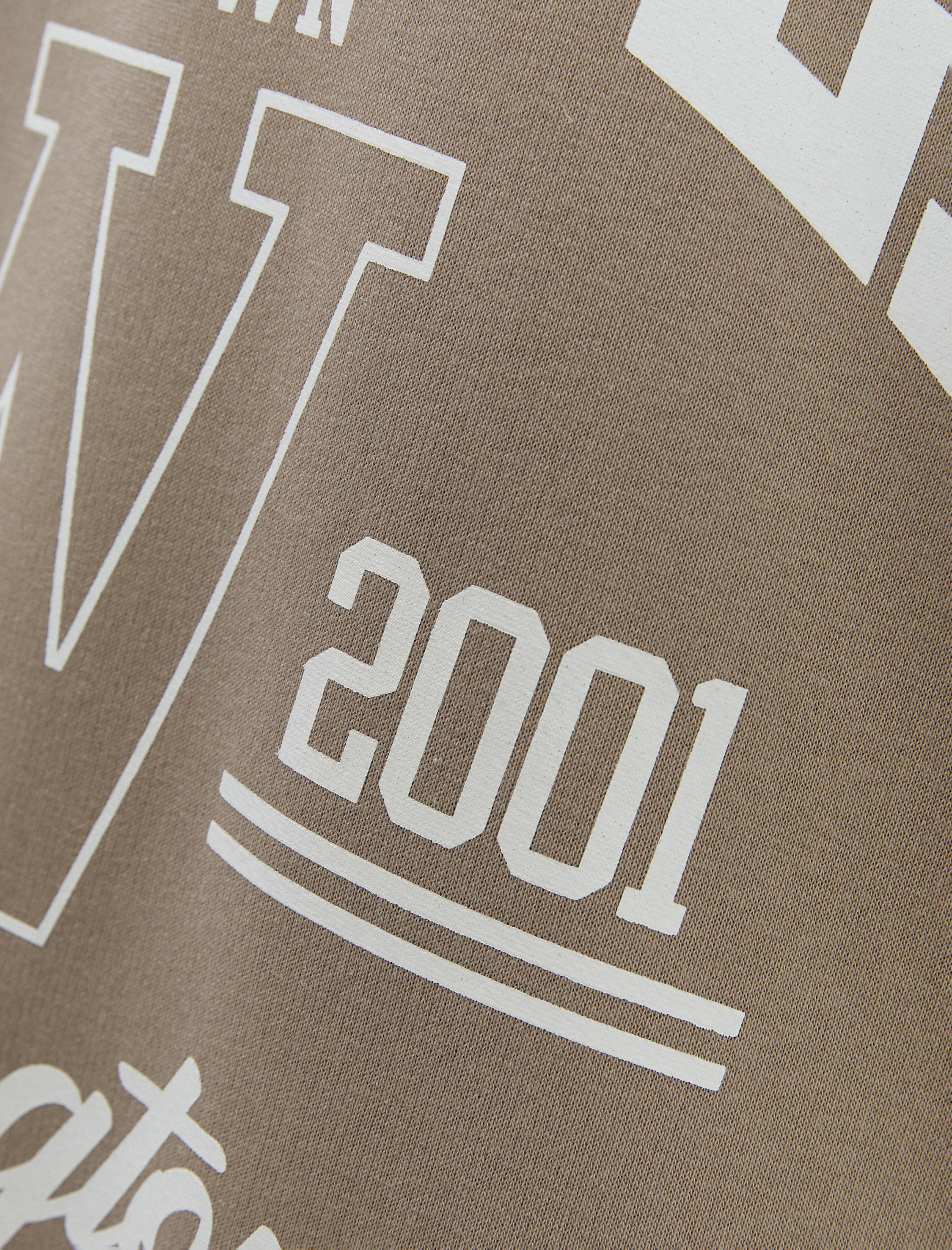   Şardonlu Kolej Oversize Sweatshirt Uzun Kollu Bisiklet Yaka