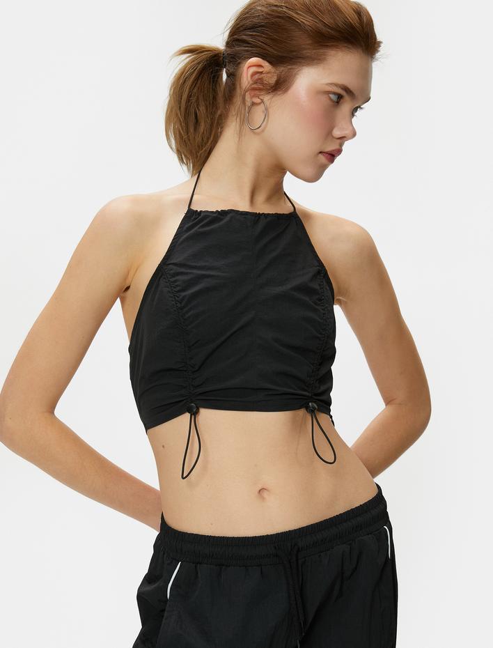  Crop Paraşüt Üst Halter Yaka Stoper Detaylı