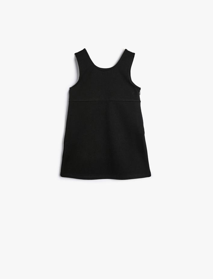 Kız Bebek Viskon Elbise Kolsuz Kalp Detaylı