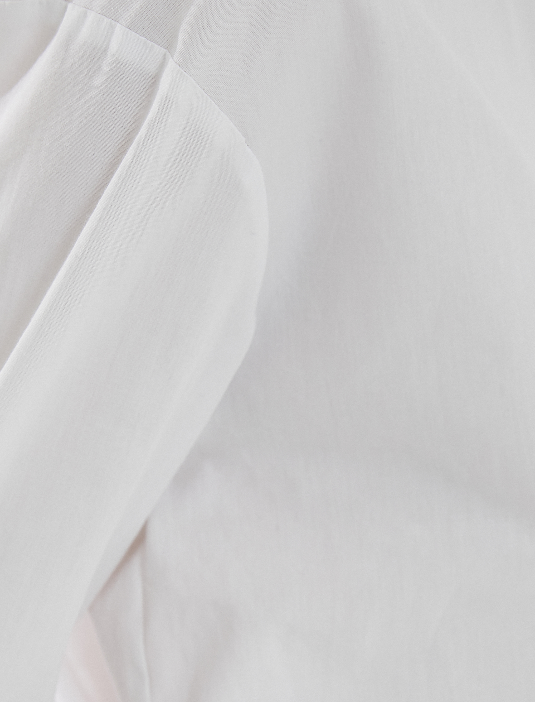   Fisto Gömlek Uzun Kollu Düğmeli Hakim Yaka Fırfırlı Pamuklu