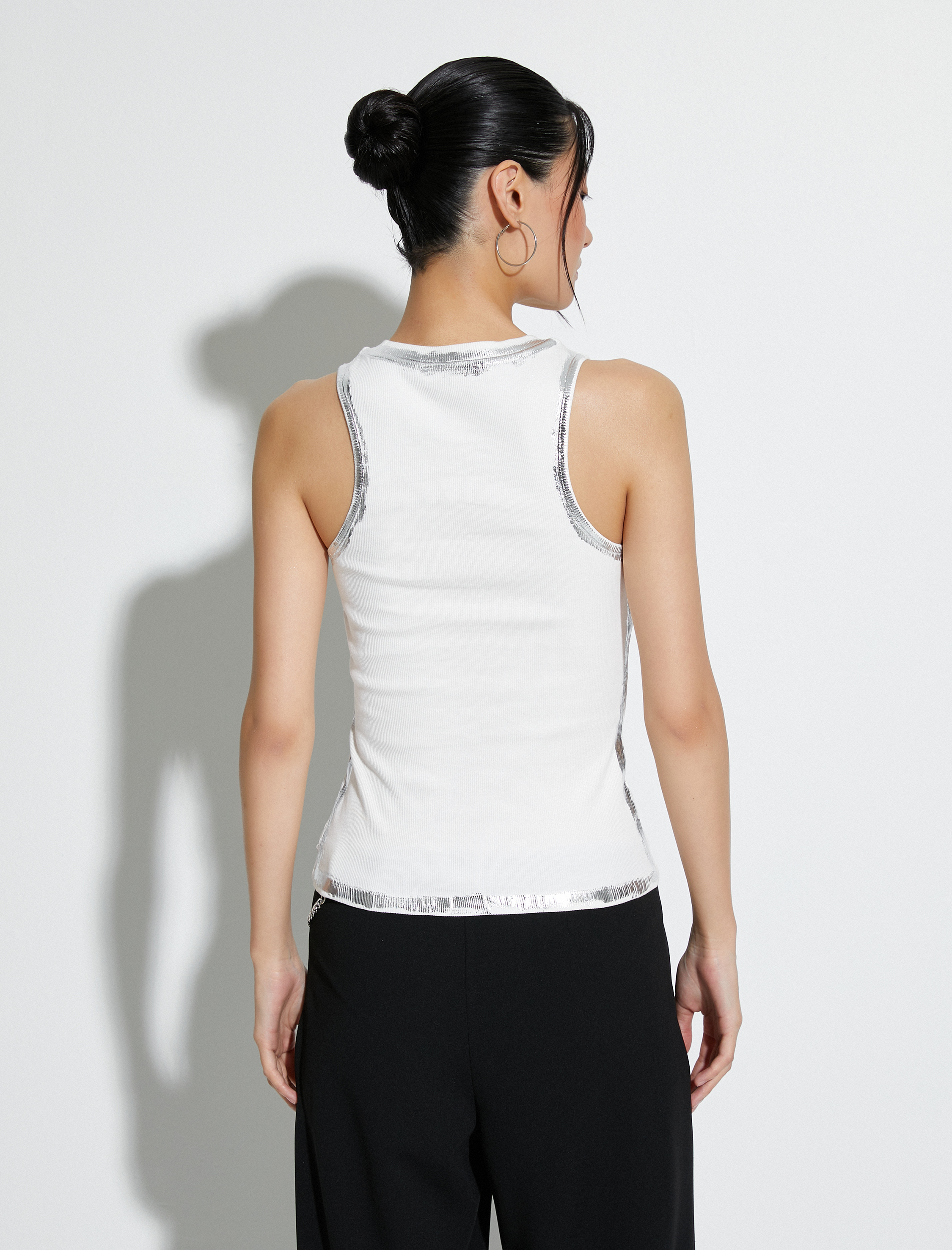   Halter Yaka Üst Metalik Baskılı