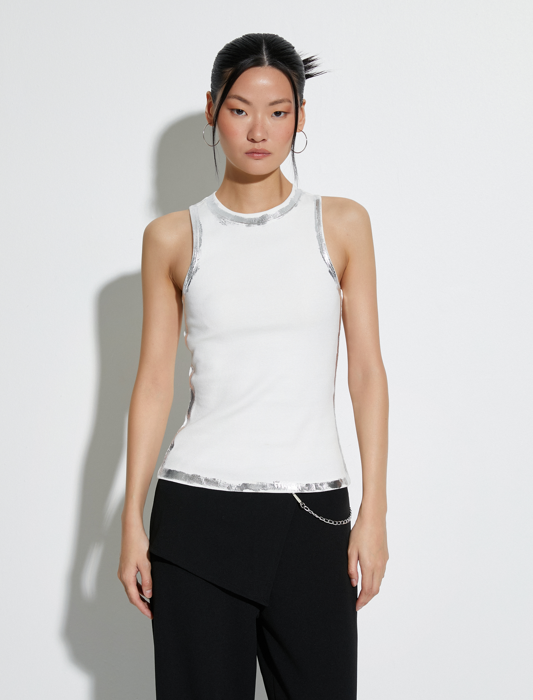   Halter Yaka Üst Metalik Baskılı