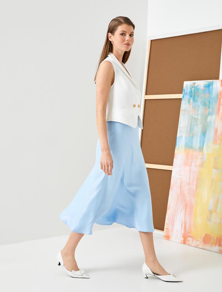  Midi Etek Kloş Normal Bel Viskon