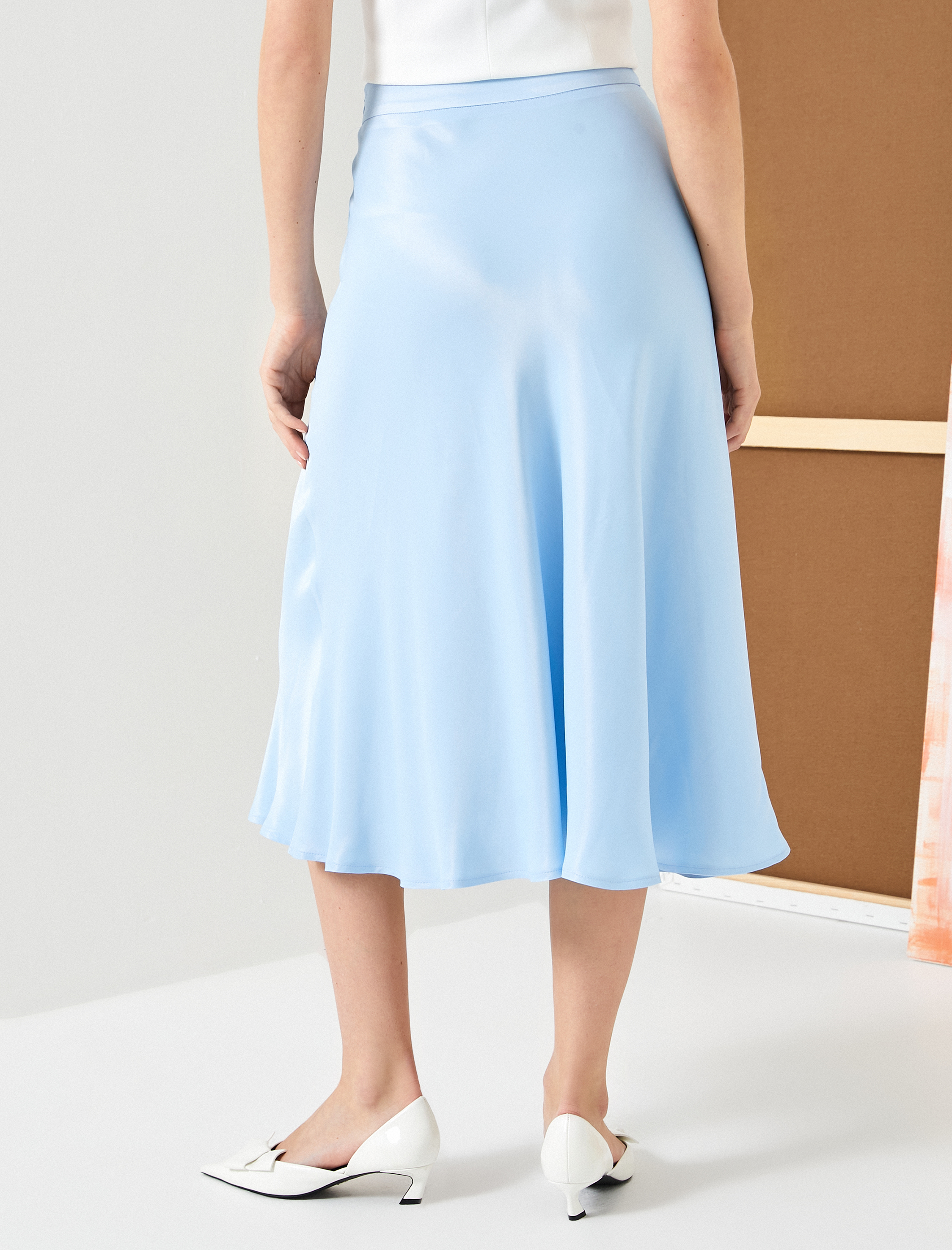   Midi Etek Kloş Normal Bel Viskon