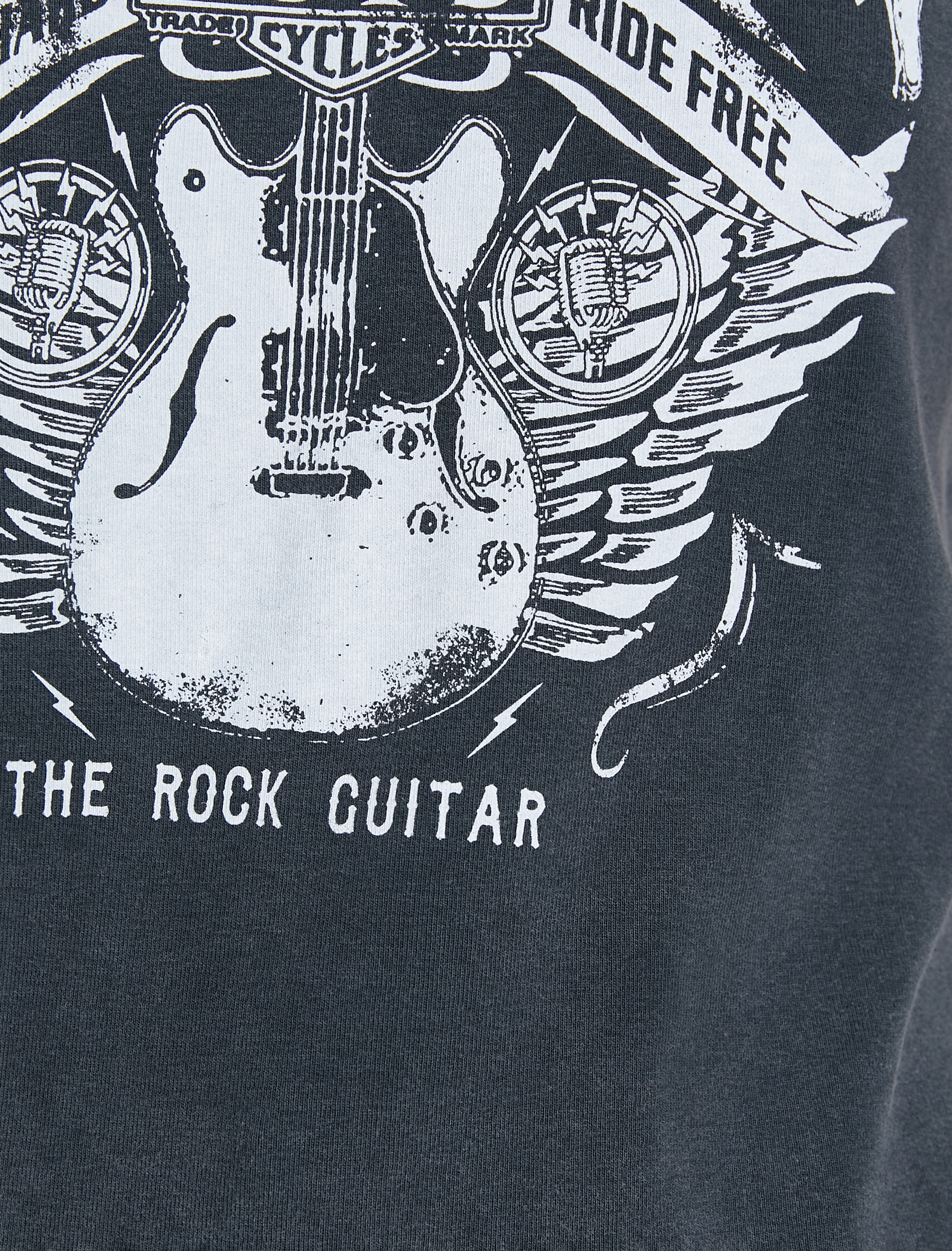   Slogan Baskılı Tişört Kısa Kollu Bisiklet Yaka Pamuklu