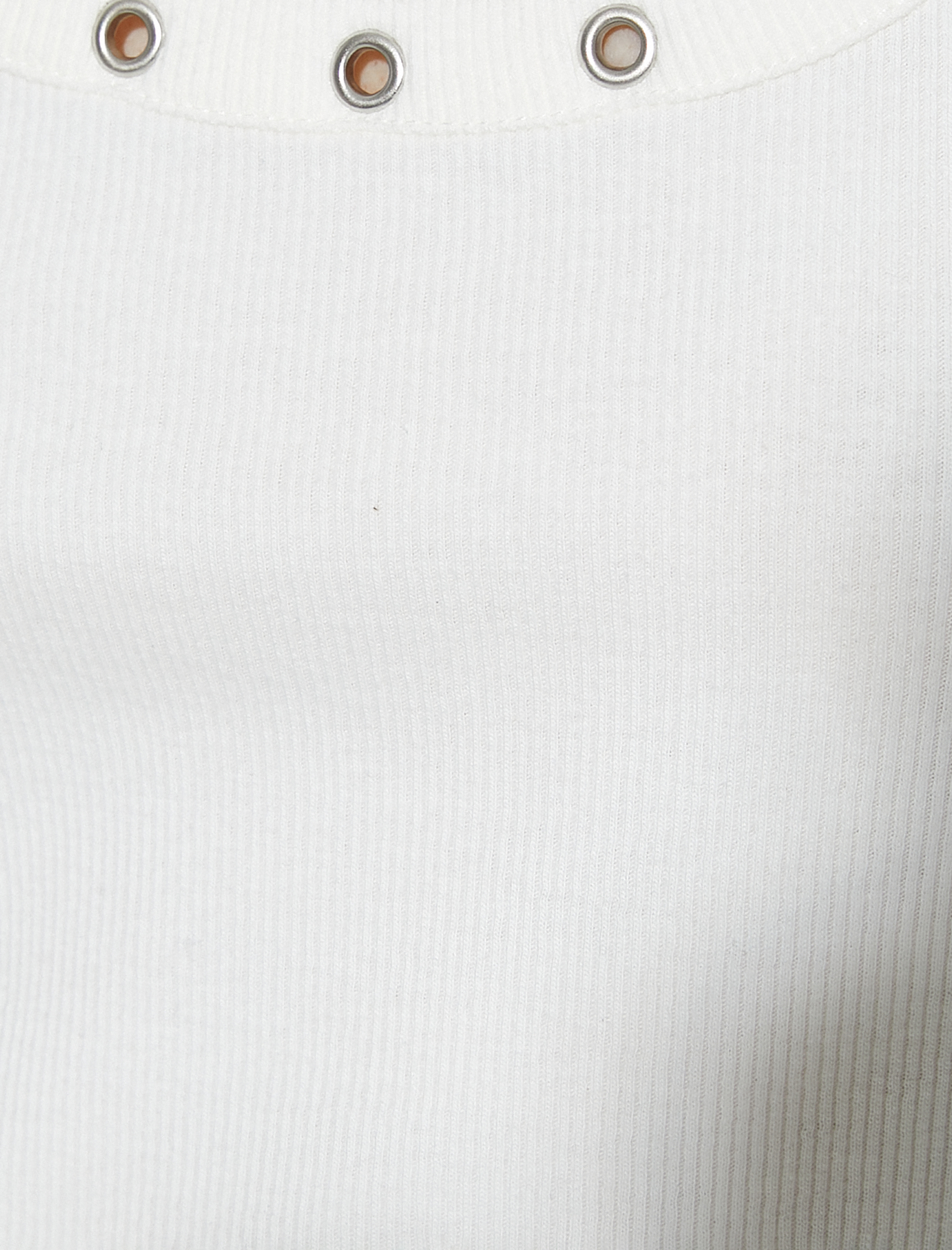   U Yaka Atlet Metal Aksesuar Detaylı Ribanalı Pamuklu