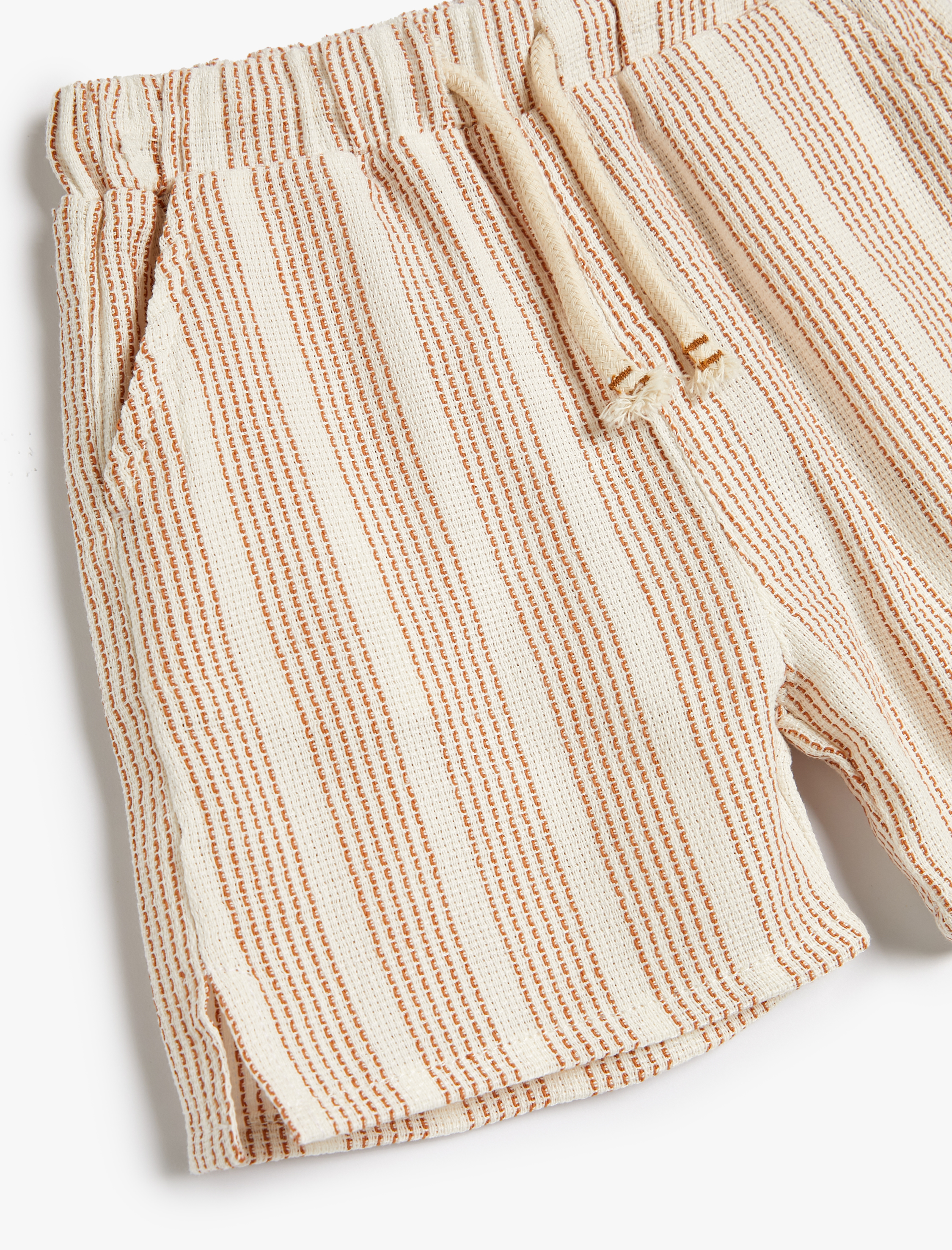  Erkek Bebek Şort Cepli Beli Lastikli Bağlamalı Viskon