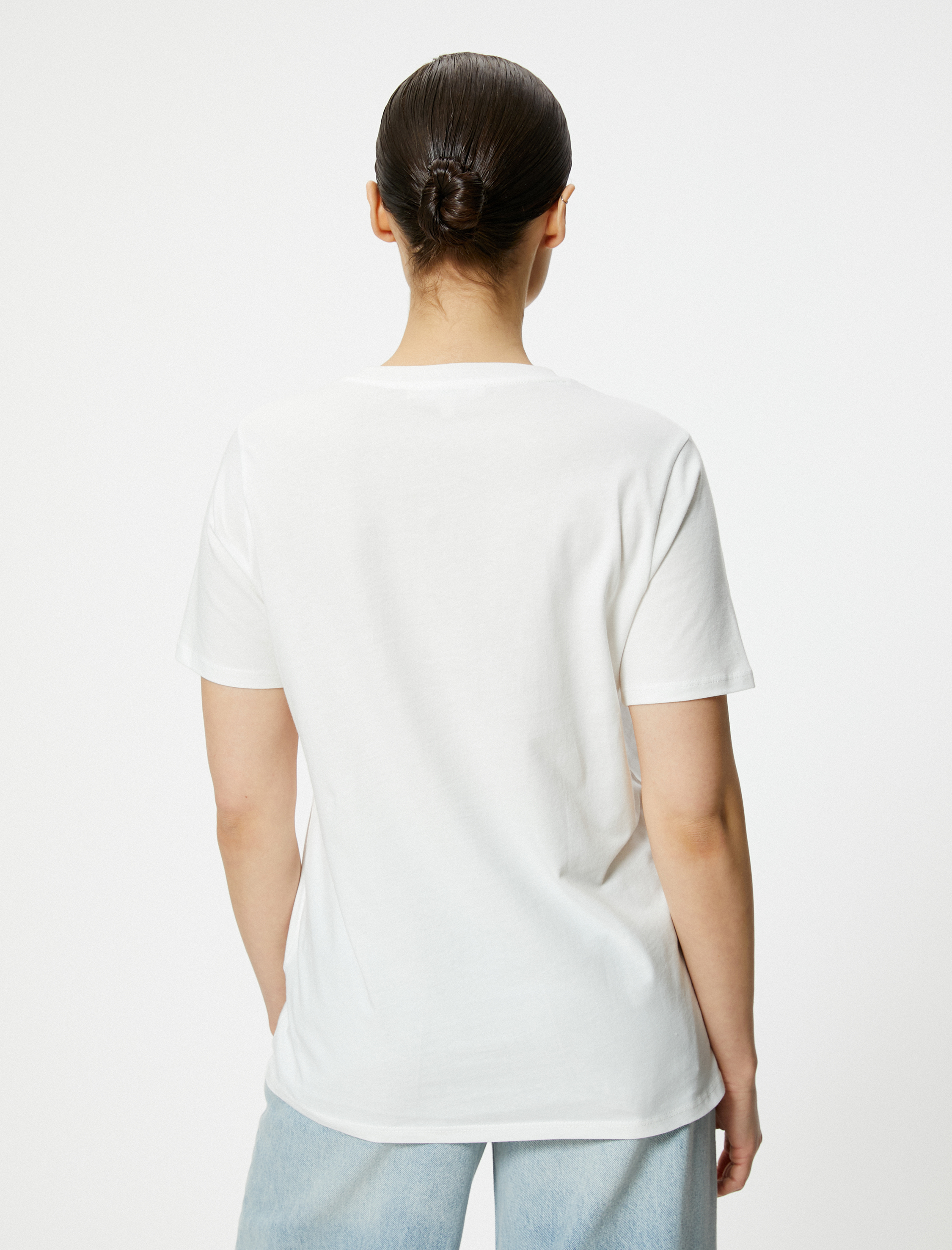   Slogan Baskılı Tişört Bisiklet Yaka Kısa Kollu Pamuklu Standart Kesim