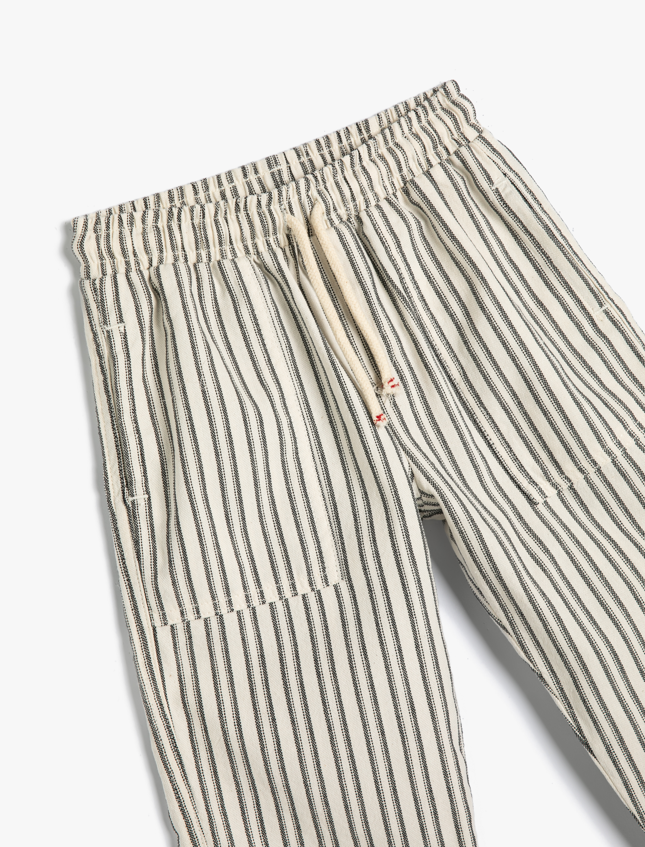  Erkek Çocuk Çizgili Pantolon Beli Bağlamalı Cepli Pamuklu