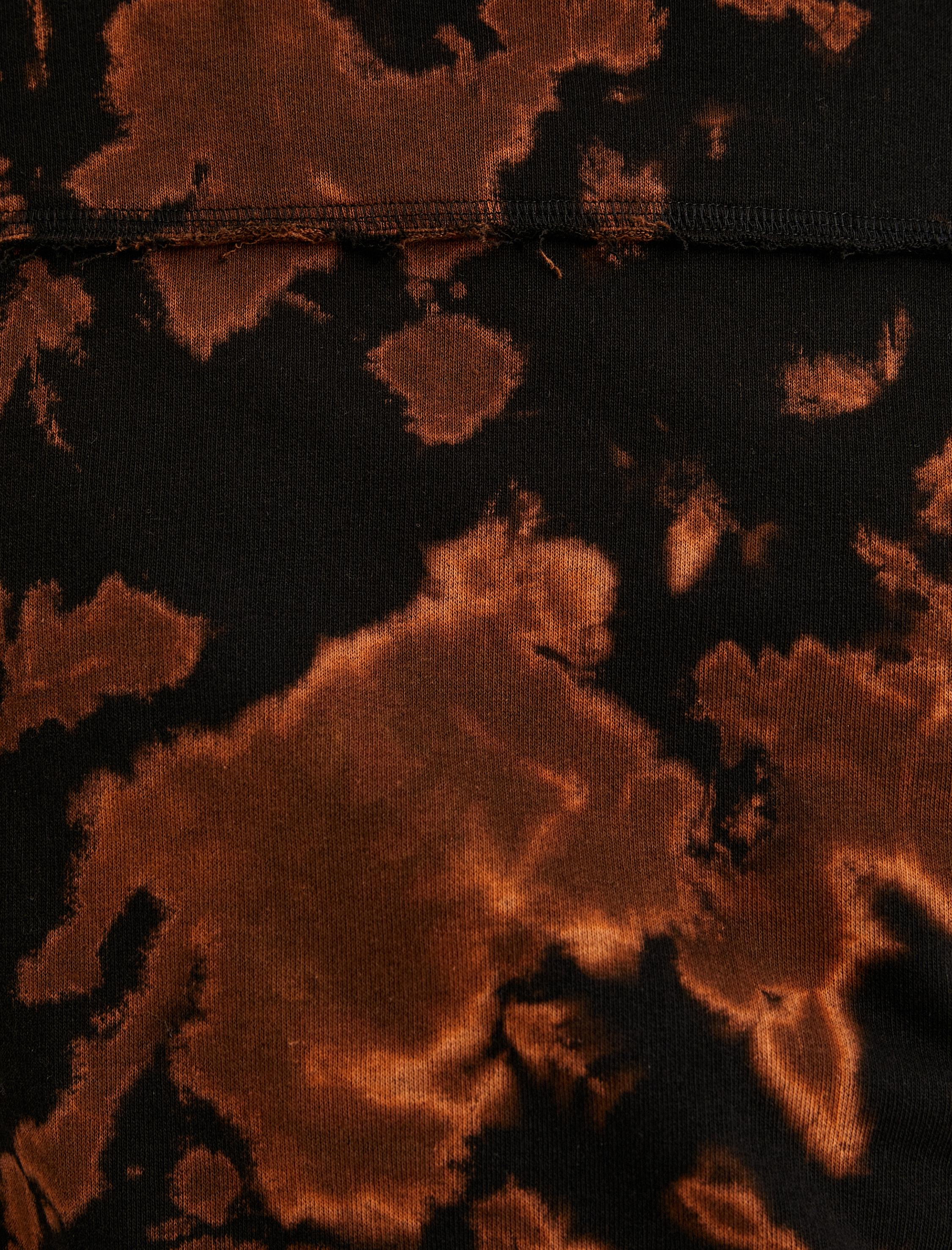   Soyut Baskılı Tişört Rahat Kesim Dikiş Detaylı Bisiklet Yaka